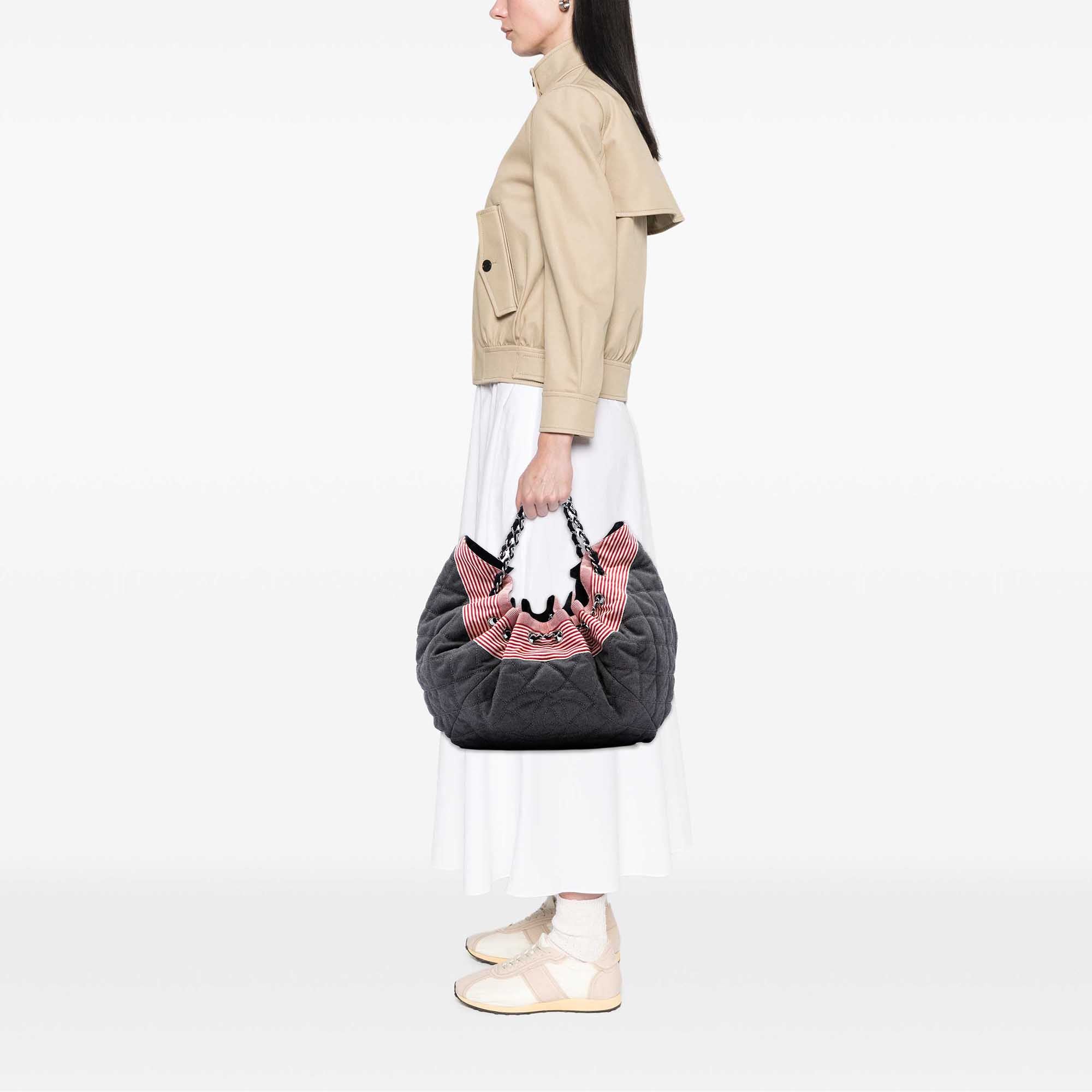 Chanel Large Quilted Denim Stretch Spirit Cabas Tote - image 7