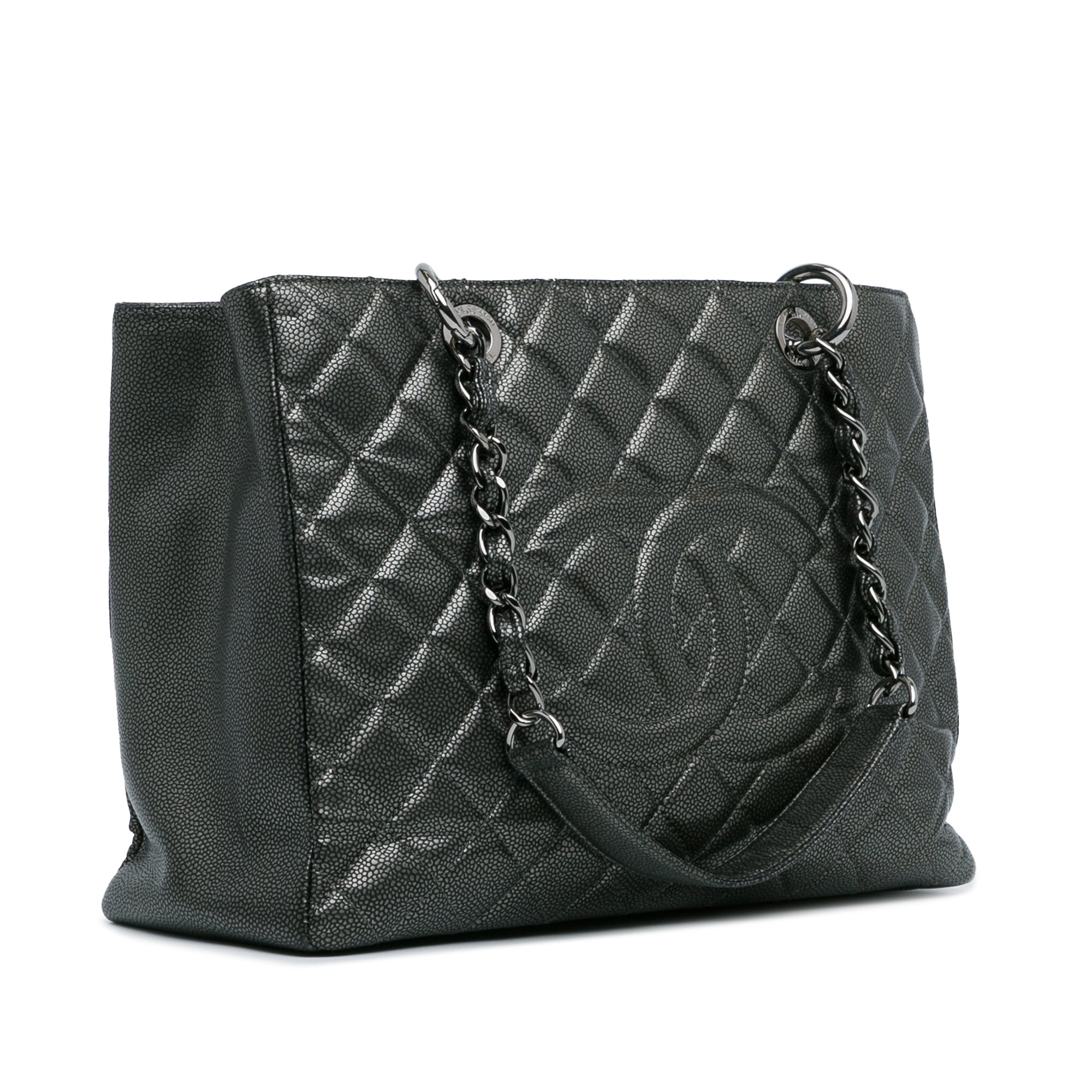 Chanel Metallic Caviar Grand Shopping Tote - image 2