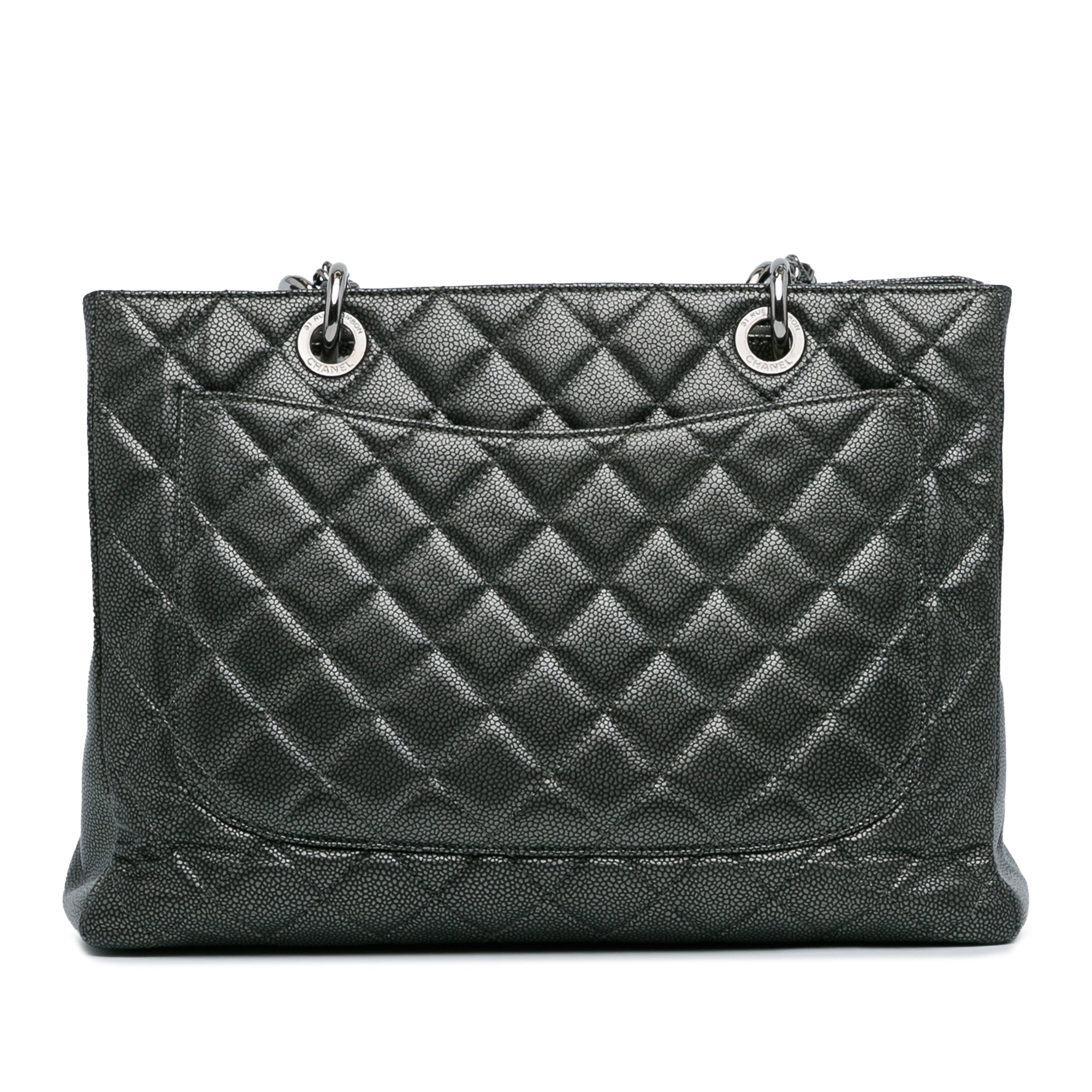 Chanel Metallic Caviar Grand Shopping Tote - image 3