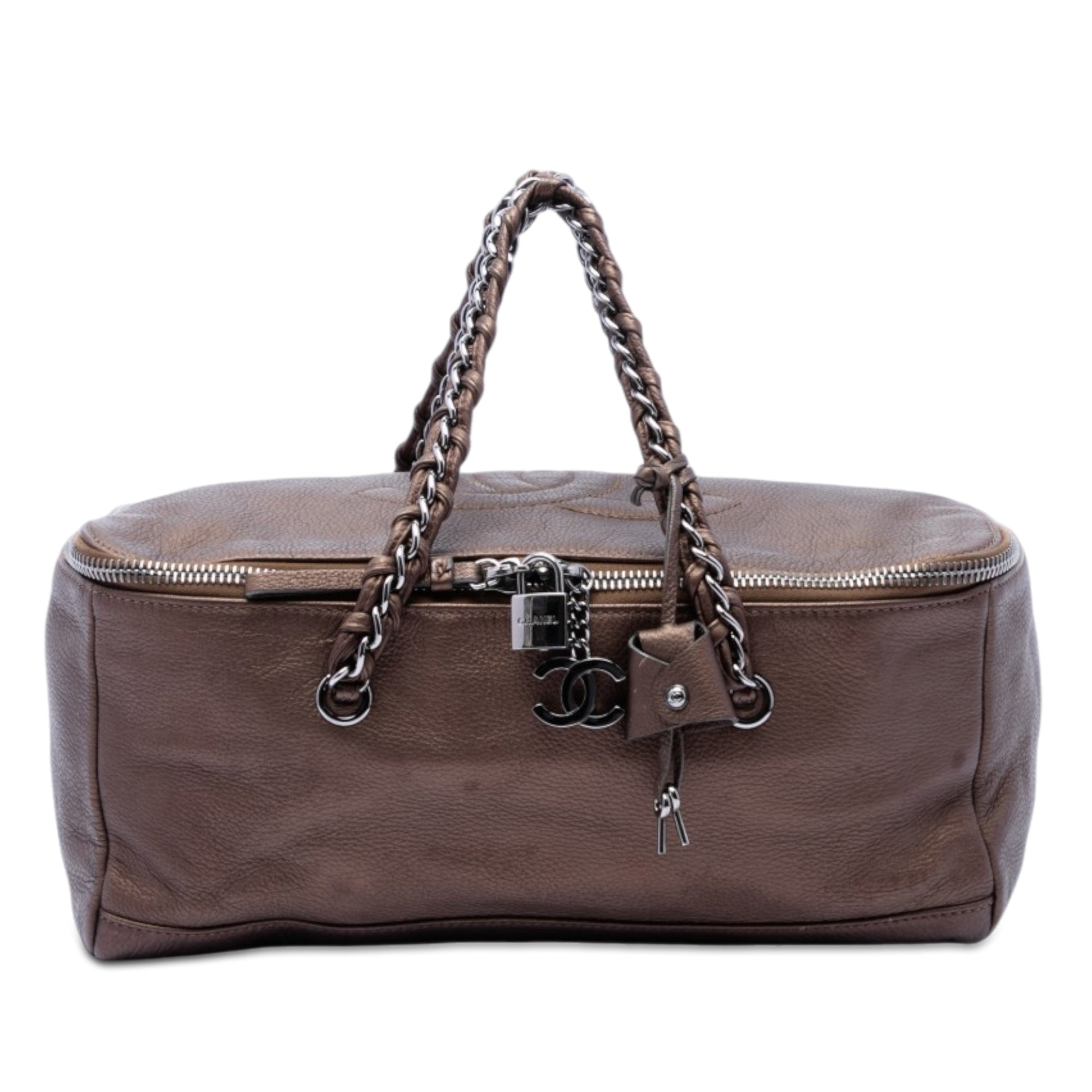 Chanel Metallic Deerskin CC Luxe Ligne Bowler Bag - image 1