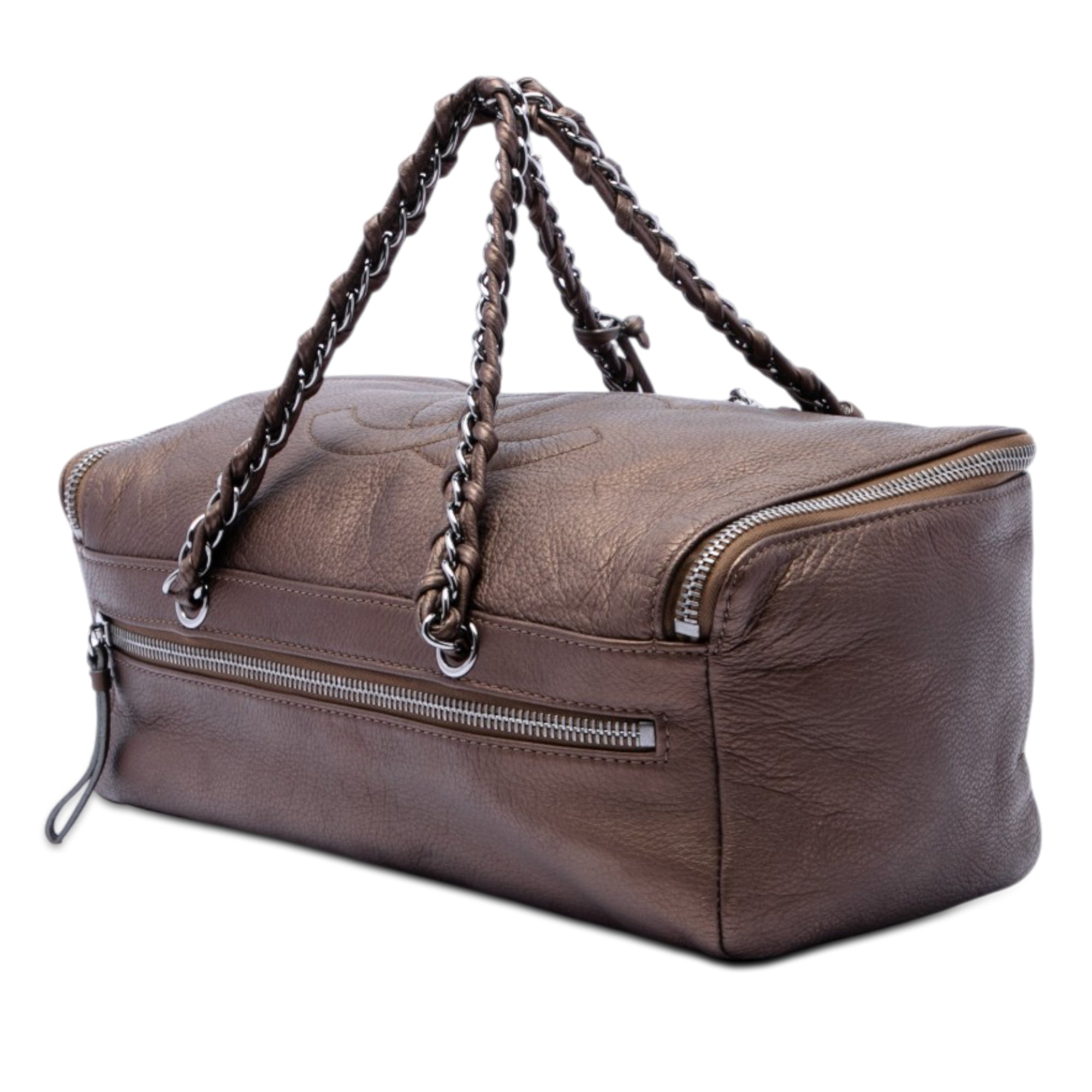 Chanel Metallic Deerskin CC Luxe Ligne Bowler Bag - image 2