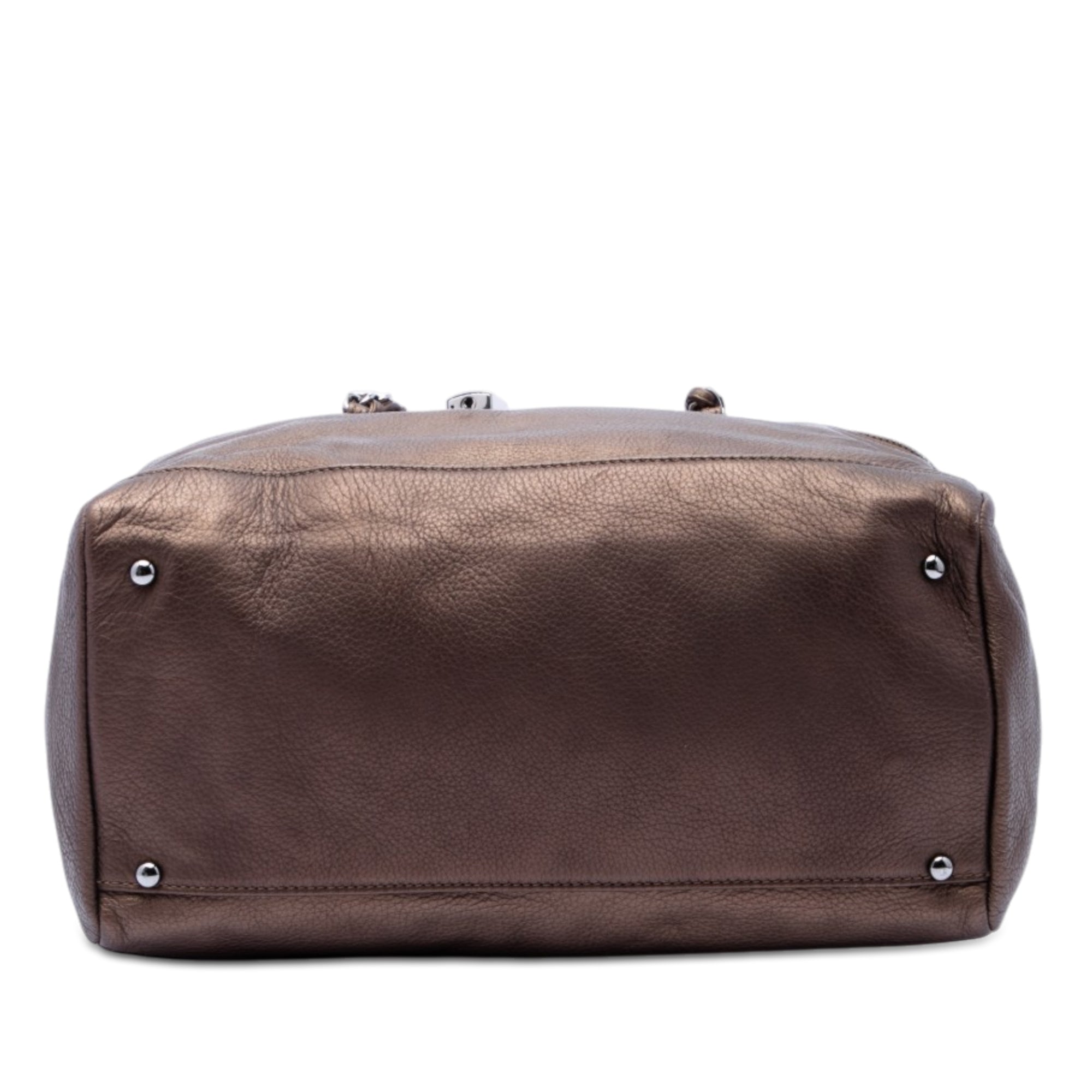 Chanel Metallic Deerskin CC Luxe Ligne Bowler Bag - image 3