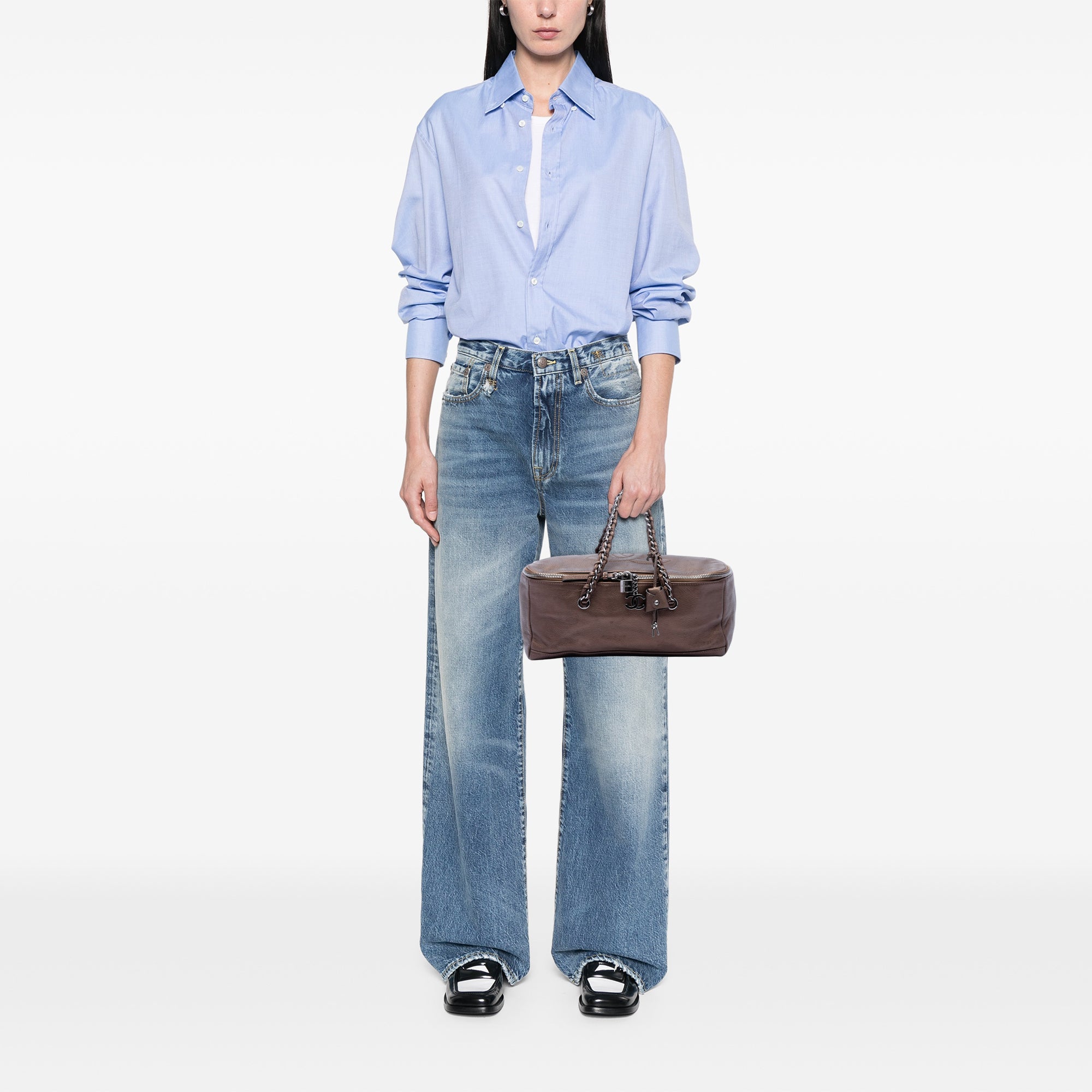 Chanel Metallic Deerskin CC Luxe Ligne Bowler Bag - image 7