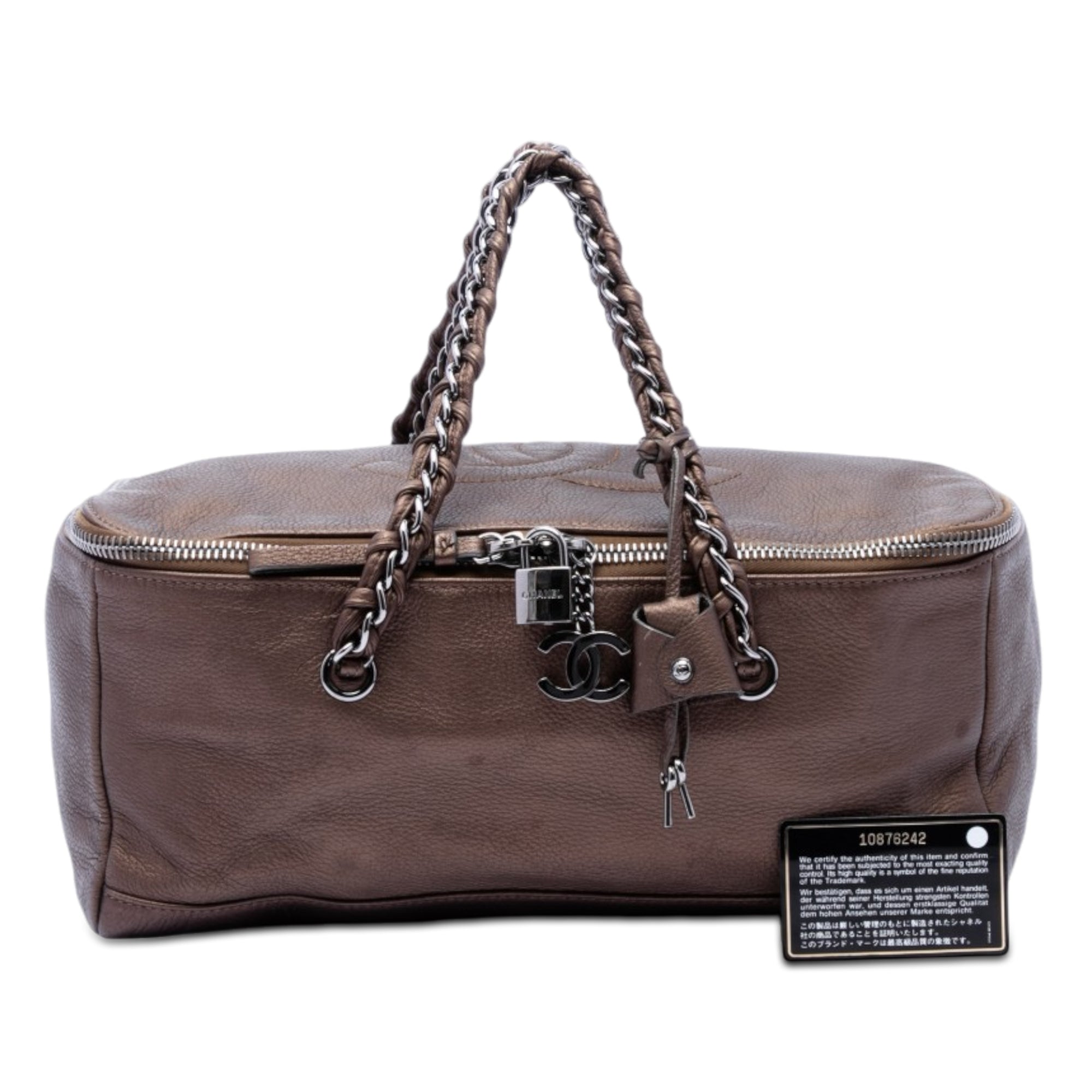 Chanel Metallic Deerskin CC Luxe Ligne Bowler Bag - image 8