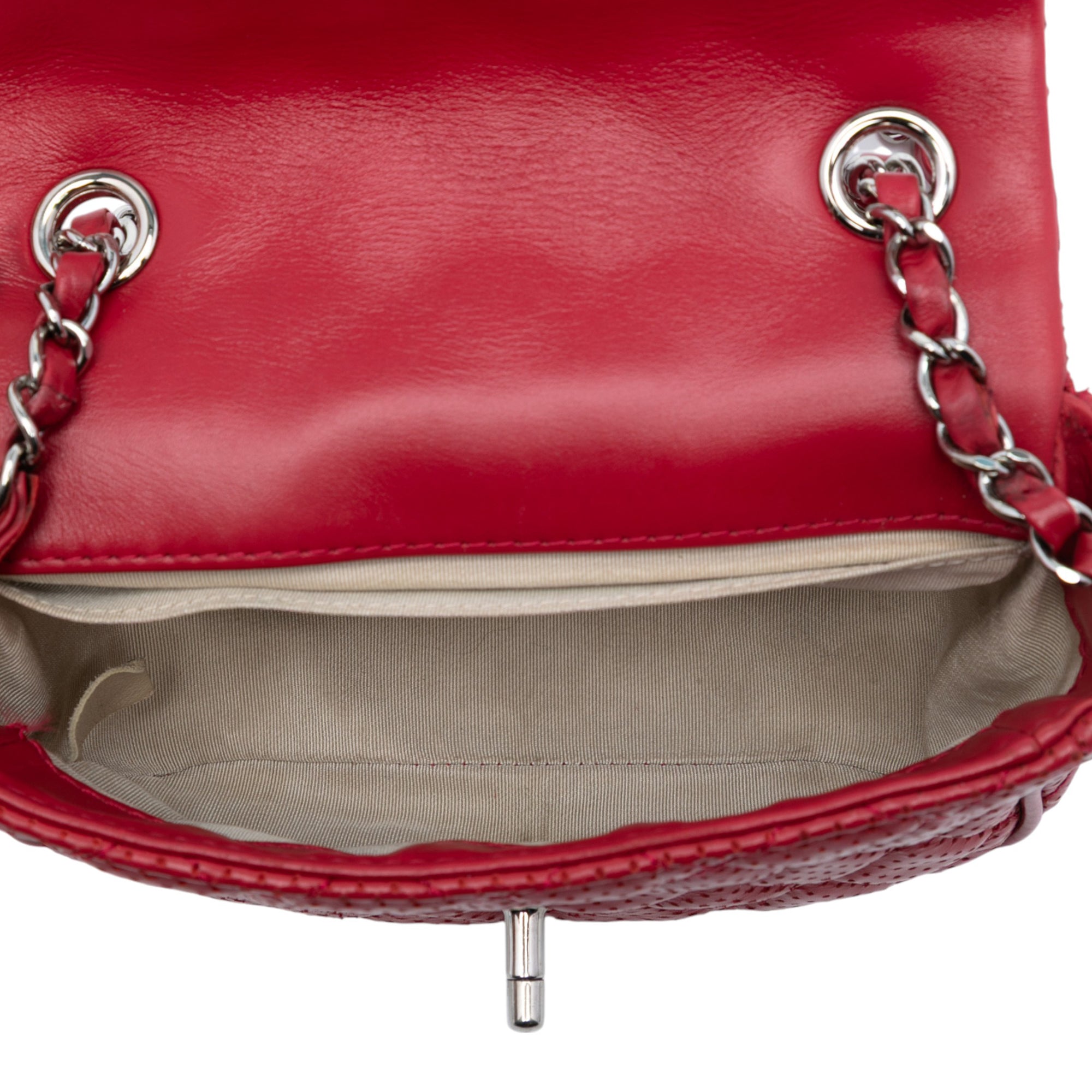 Chanel Mini Perforated Lambskin Punch Flap - image 4