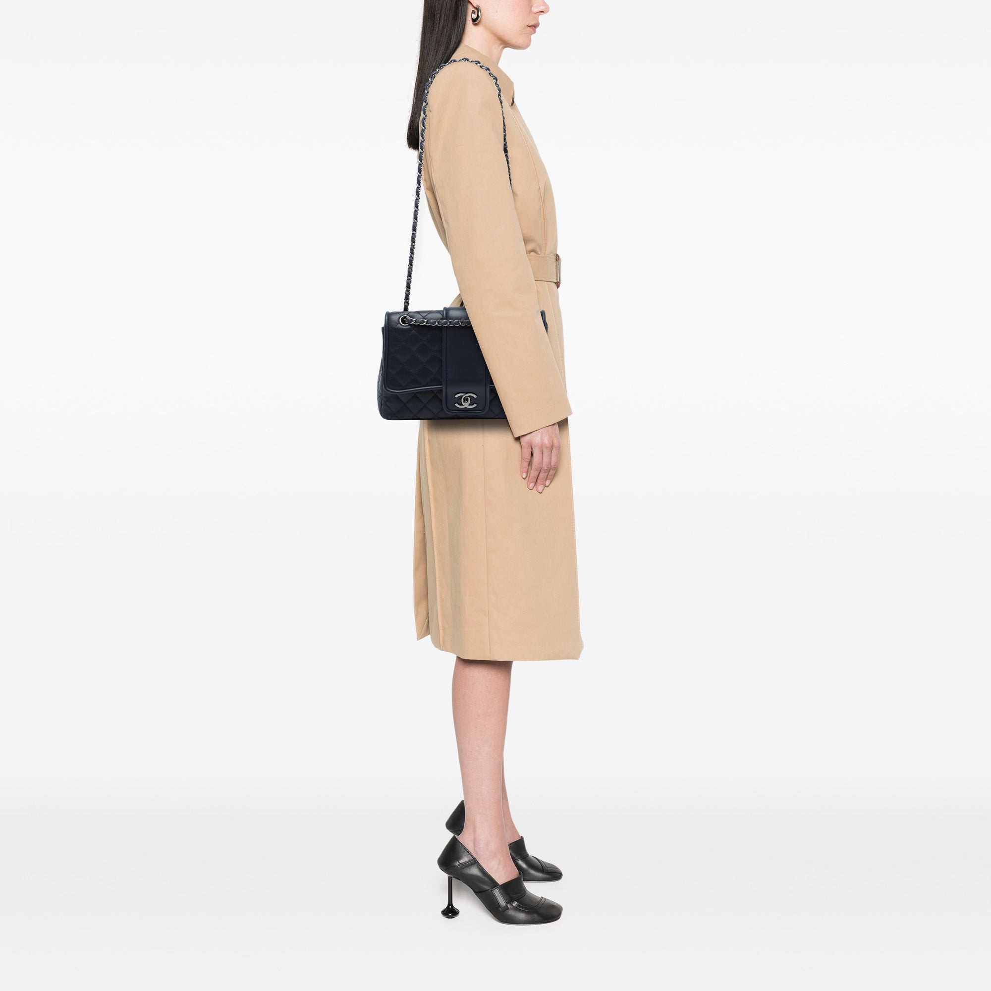 Chanel Large Quilted Lambskin Elementary Chic Flap - image 6
