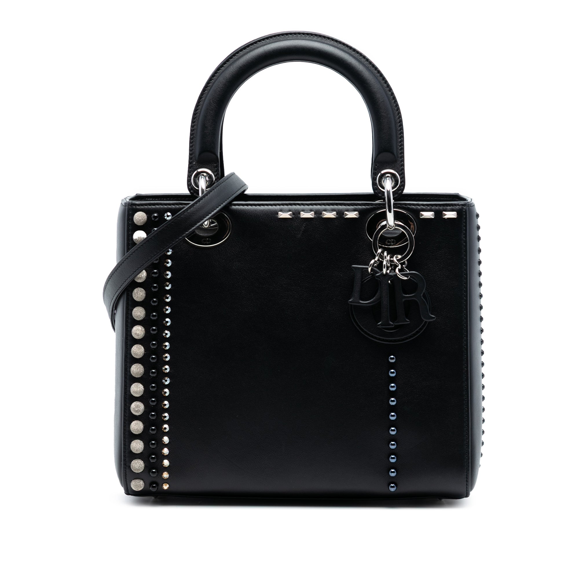 Dior Medium Lambskin Studded Crystal Pearl Lady Dior - image 1