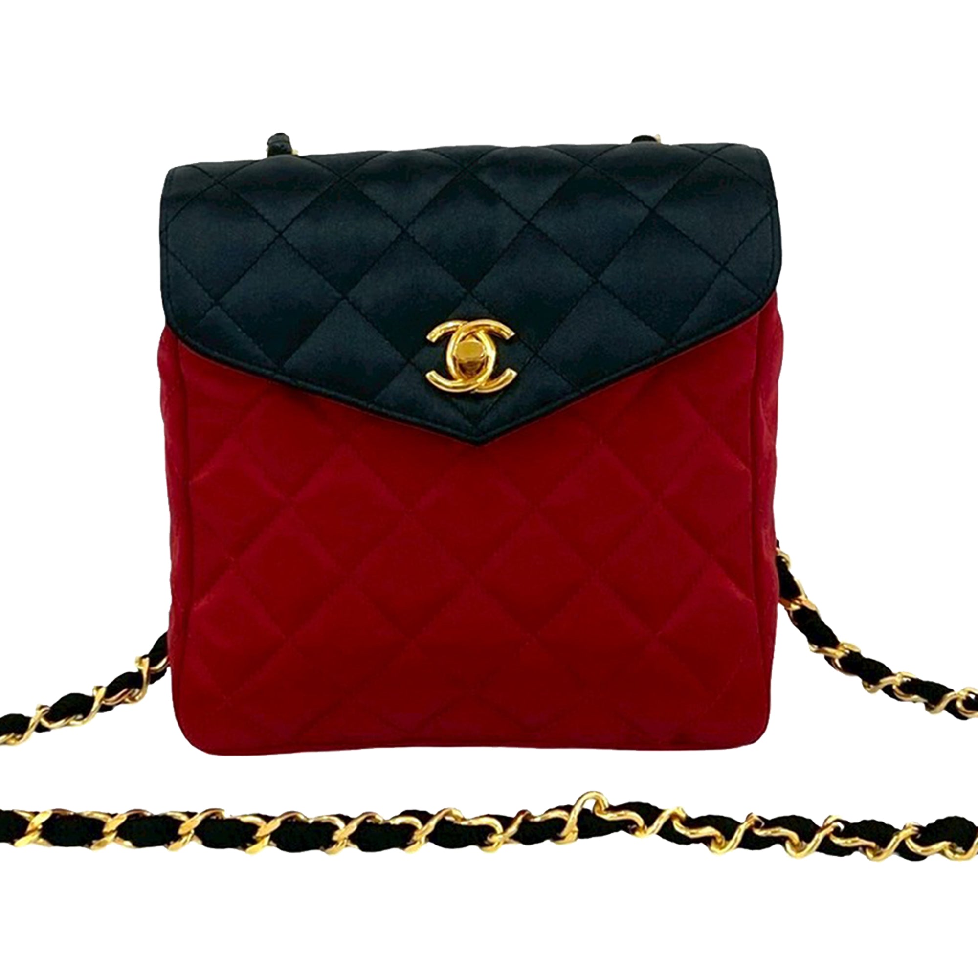Chanel CC Bicolor Quilted Satin Crossbody - image 1