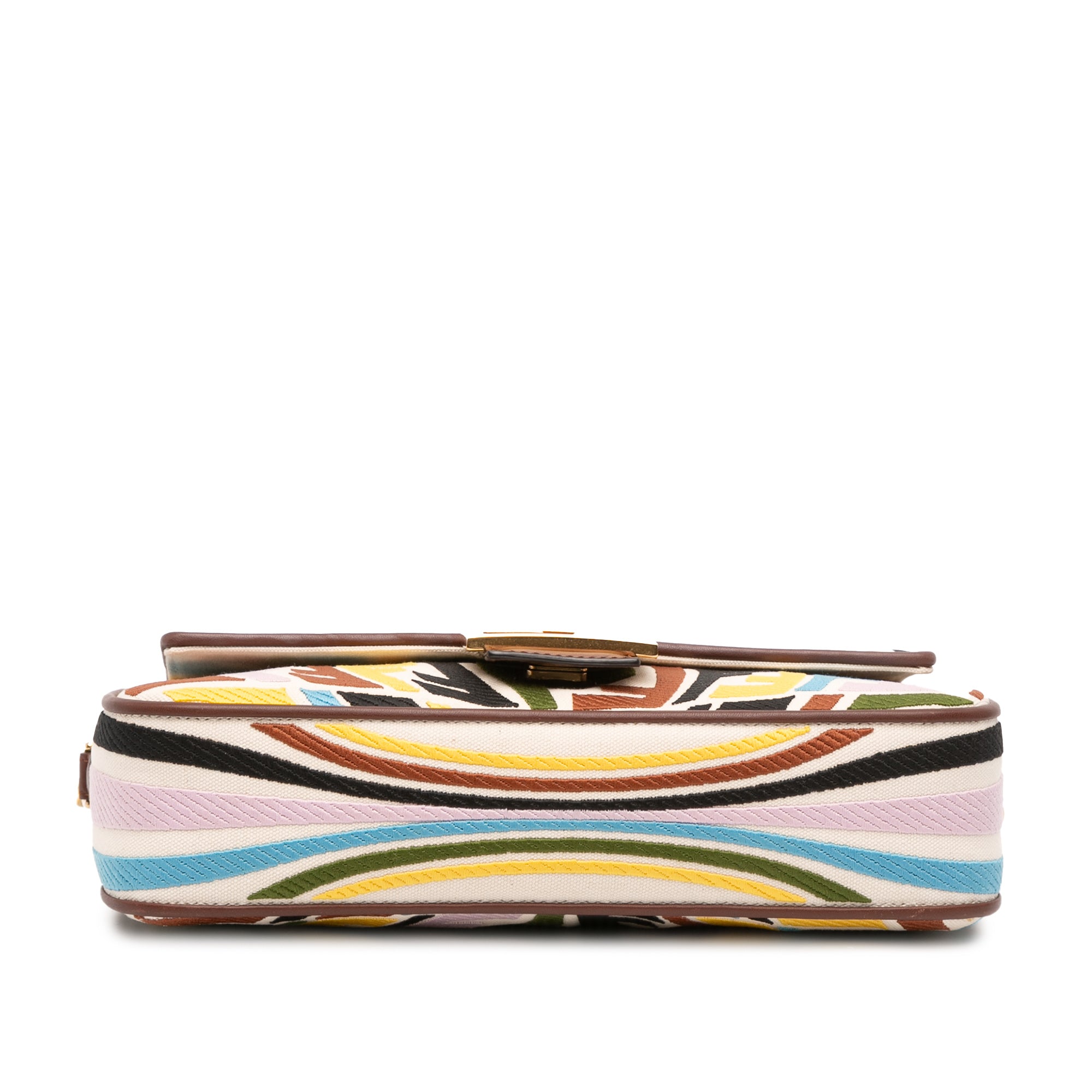 Fendi Sarah Coleman Zucca Embroidered Canvas Fish Eye Vertigo Baguette Satchel - image 3