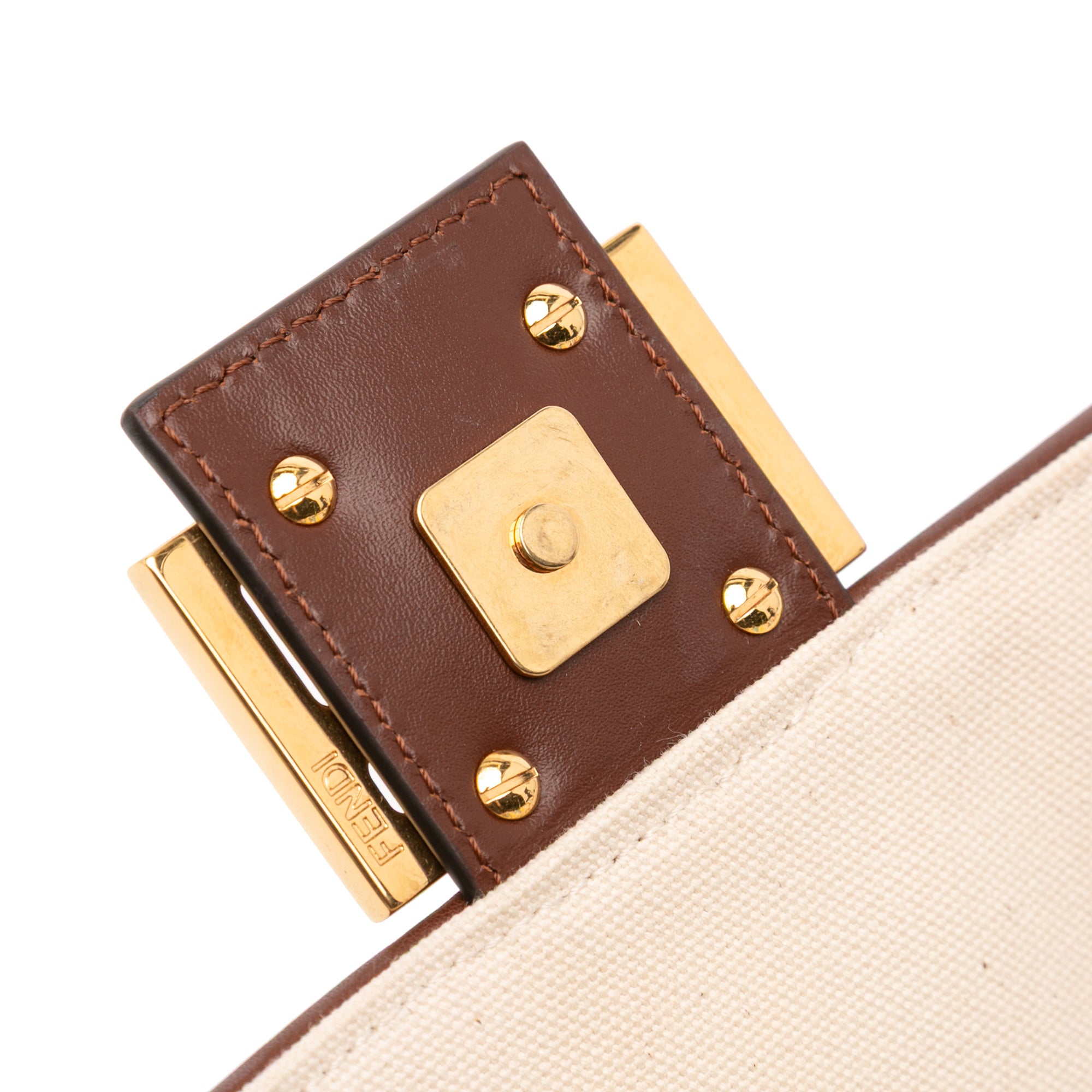 Fendi Sarah Coleman Zucca Embroidered Canvas Fish Eye Vertigo Baguette Satchel - image 9