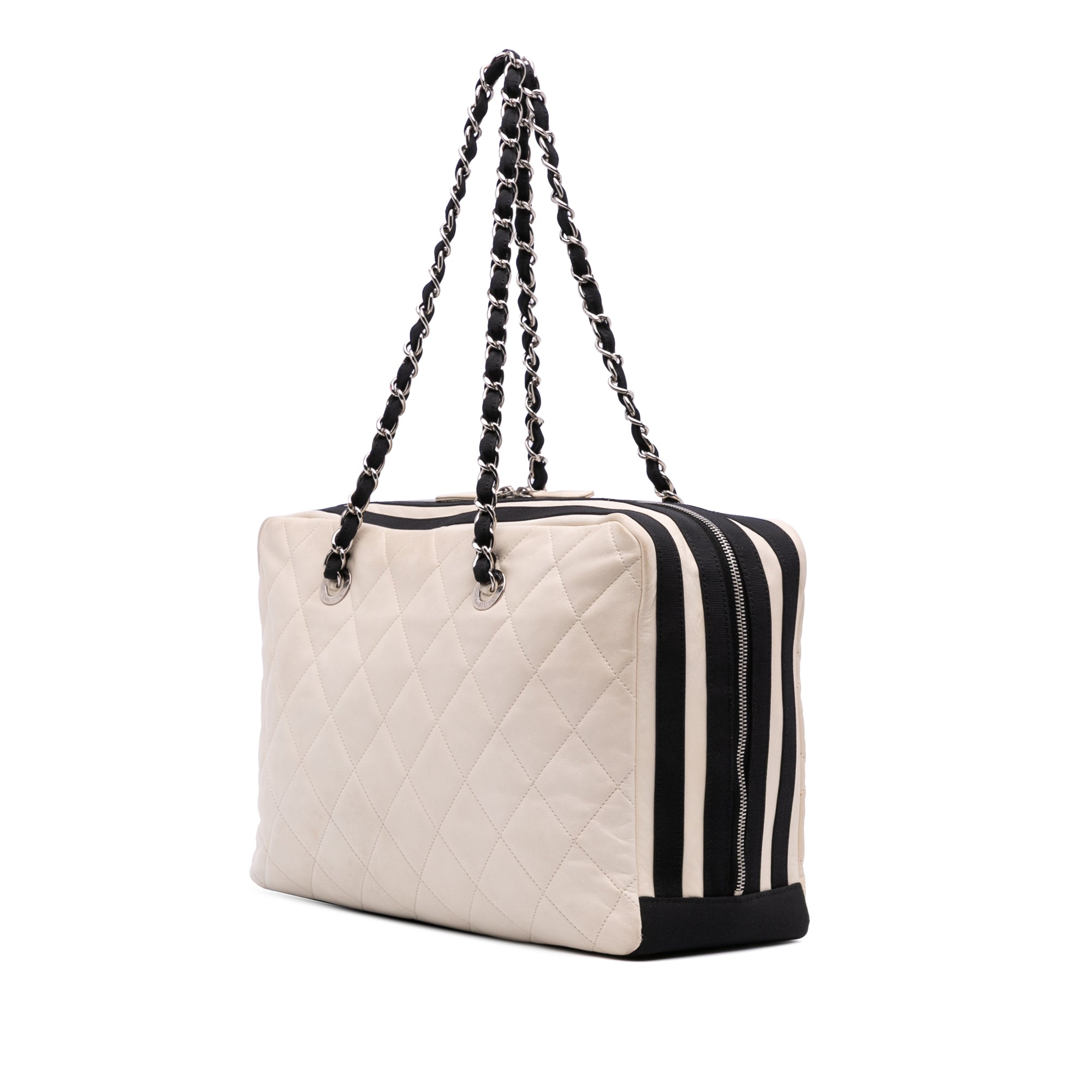 Chanel CC Quilted Lambskin Zip Shoulder Bag - image 2