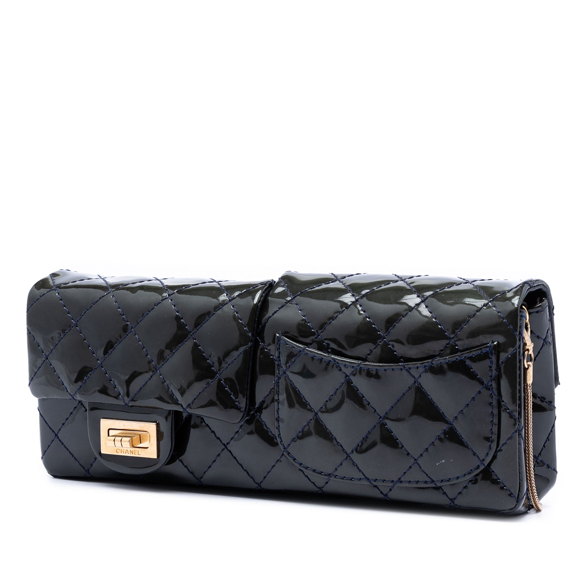Chanel Quilted Patent Reissue 2.55 Reversible Chain Flap - image 2