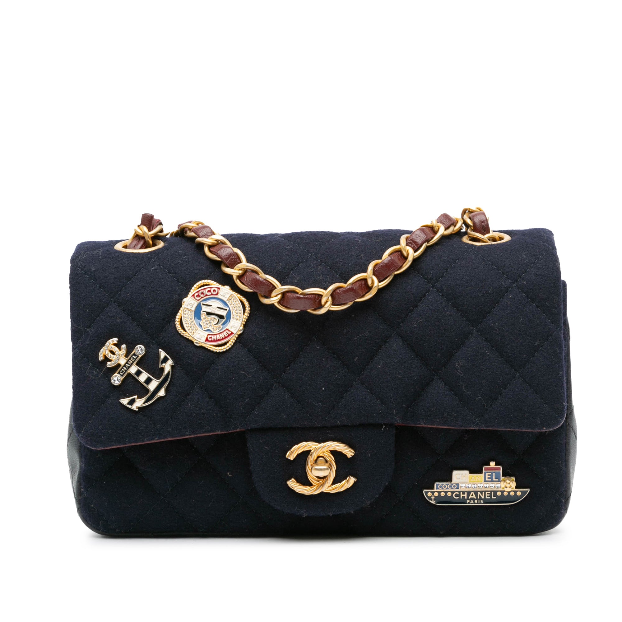 Chanel Paris Hamburg Mini Rectangular Classic Jersey Coco Sailor Charms Single Flap - image 1