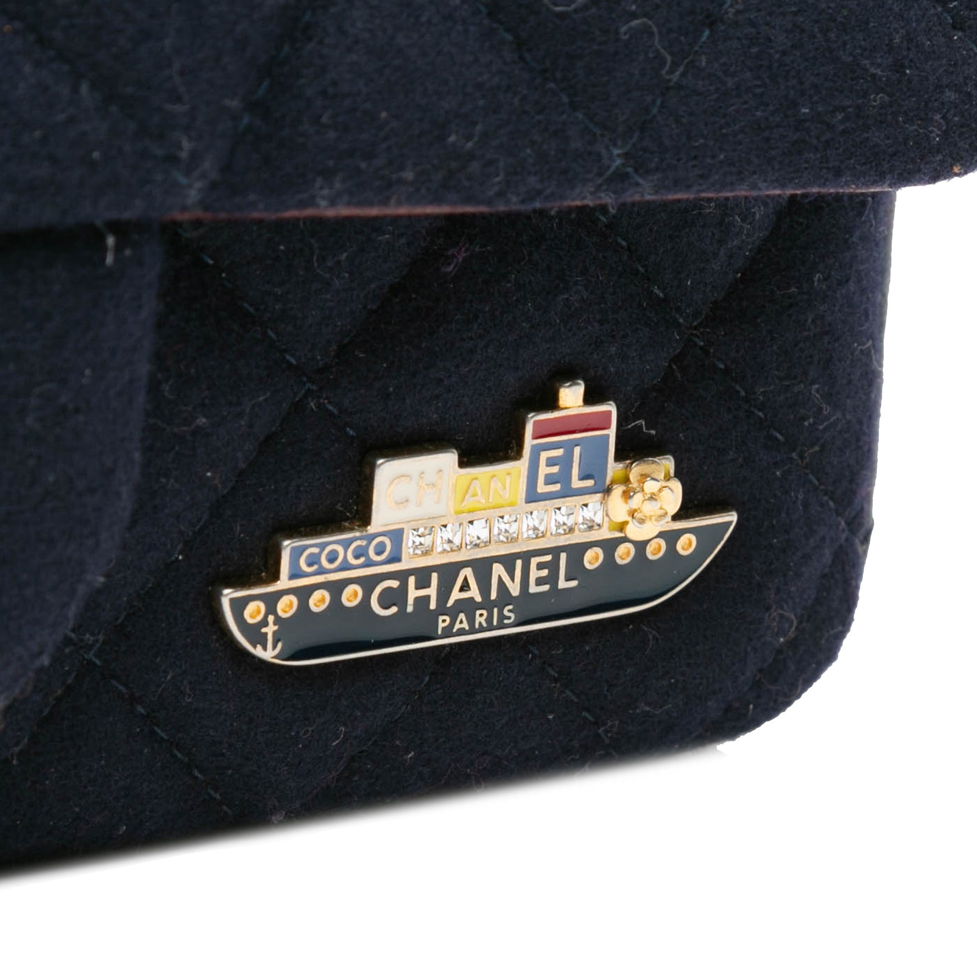 Chanel Paris Hamburg Mini Rectangular Classic Jersey Coco Sailor Charms Single Flap - image 11