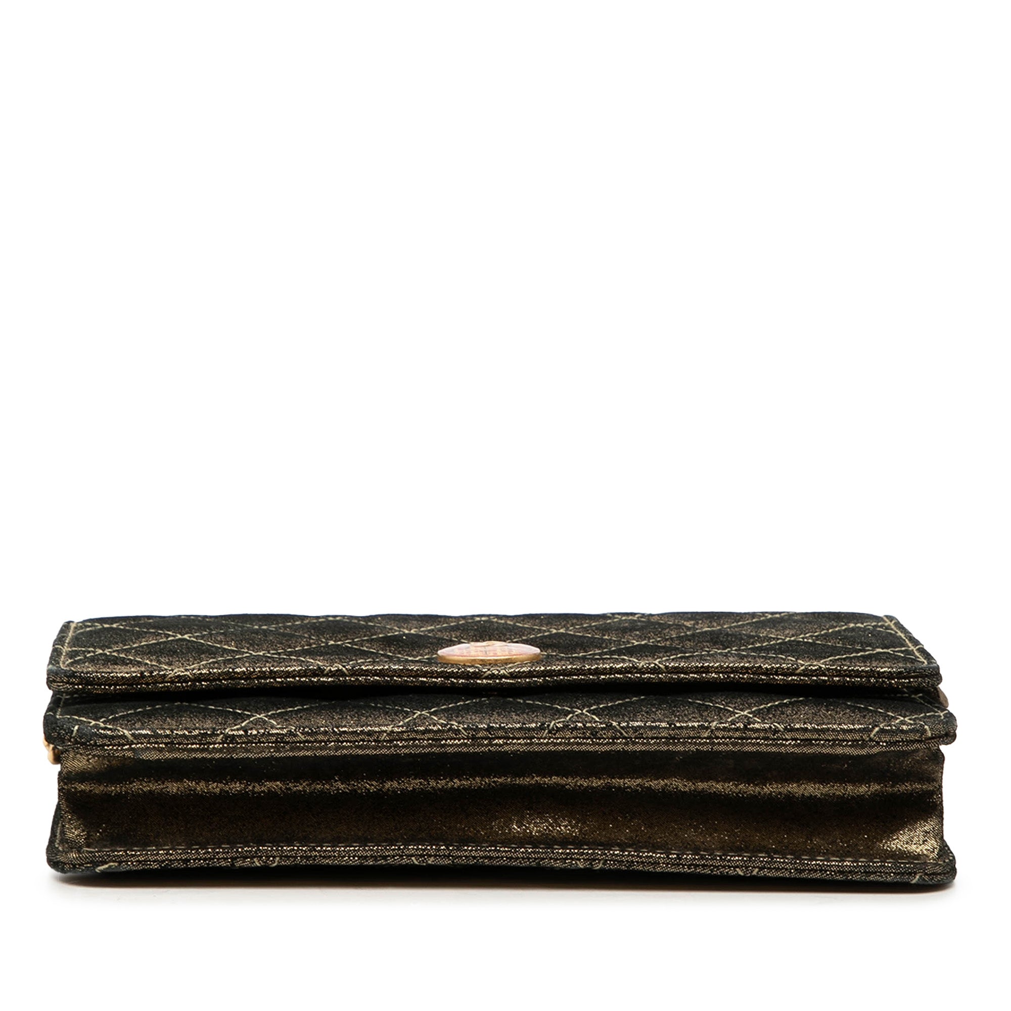 Chanel Quilted Iridescent Lambskin Tartan Button Wallet On Chain - image 3