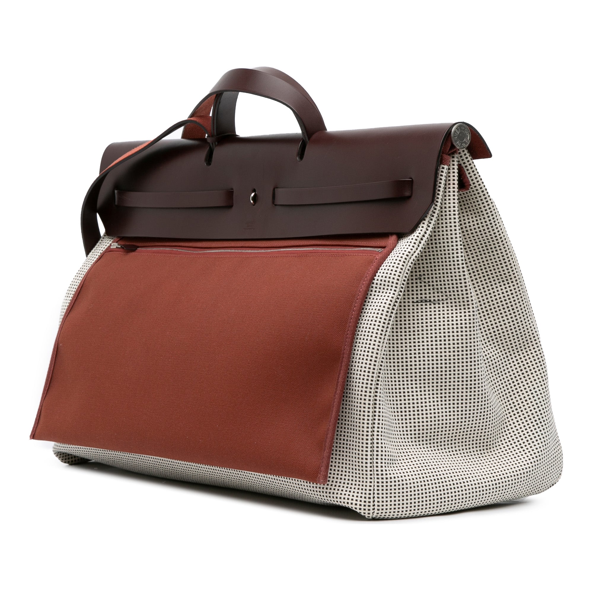 Hermès Toile Quadrille Vache Hunter Herbag Zip Cabine 50 - image 2