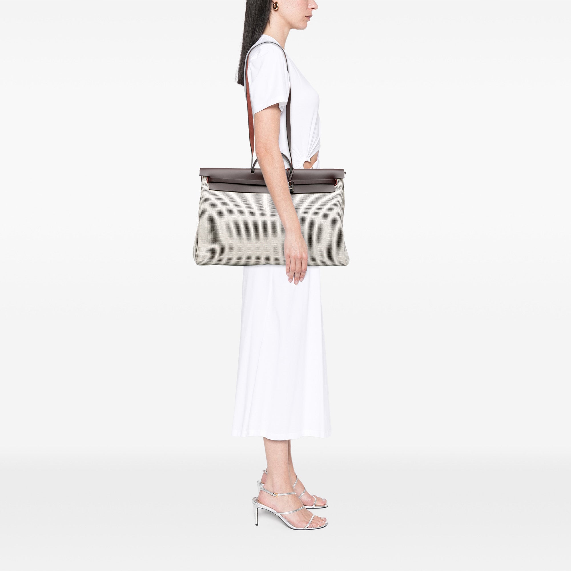 Hermès Toile Quadrille Vache Hunter Herbag Zip Cabine 50 - image 8