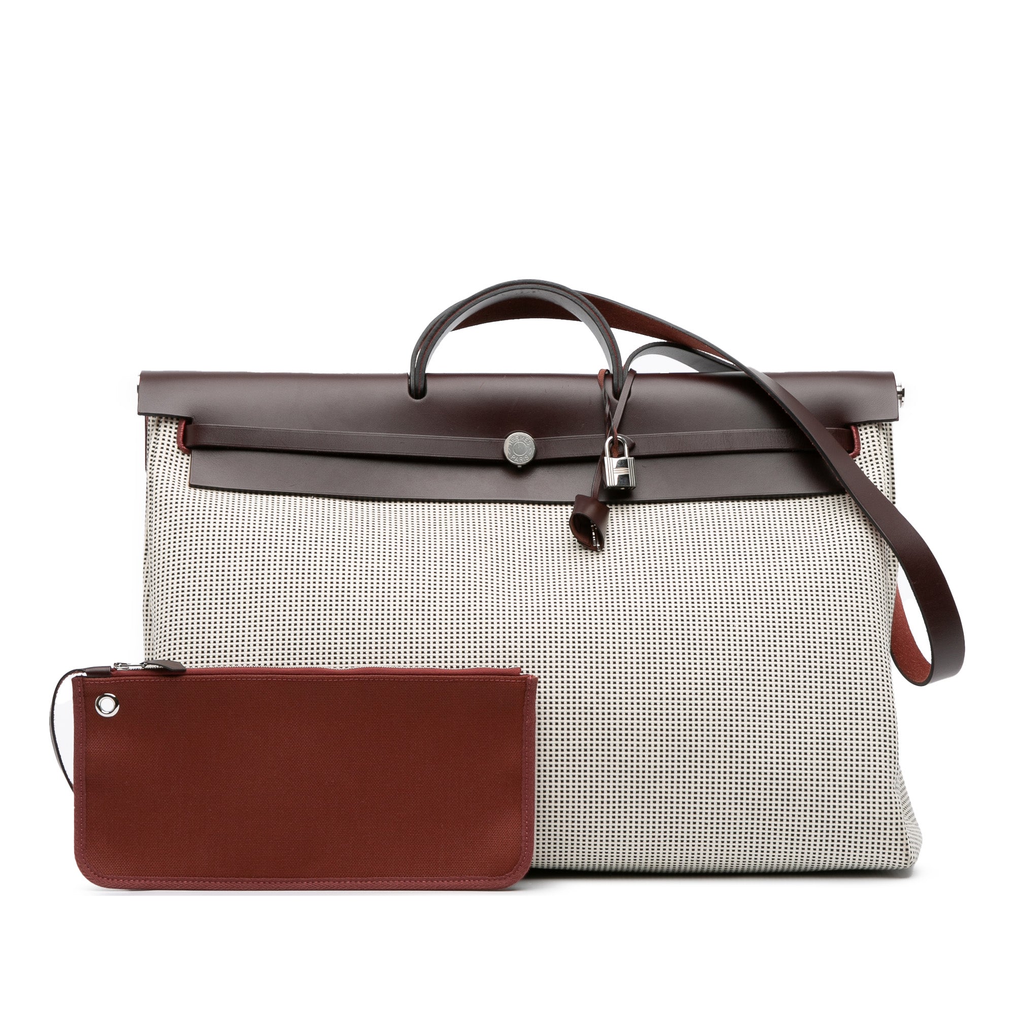 Hermès Toile Quadrille Vache Hunter Herbag Zip Cabine 50 - image 9