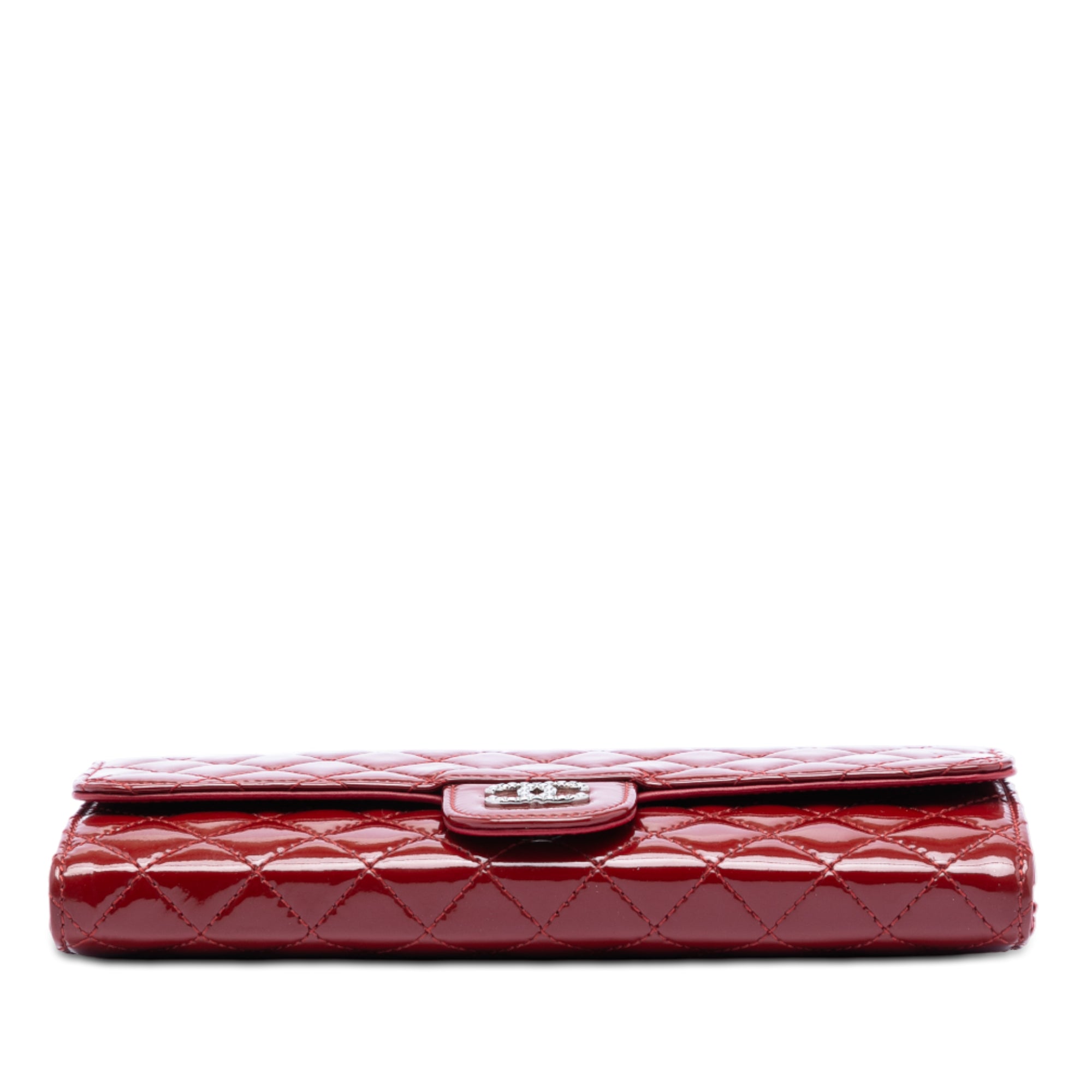 Chanel Quilted Patent Brilliant East West Flap Clutch with Chain - image 3