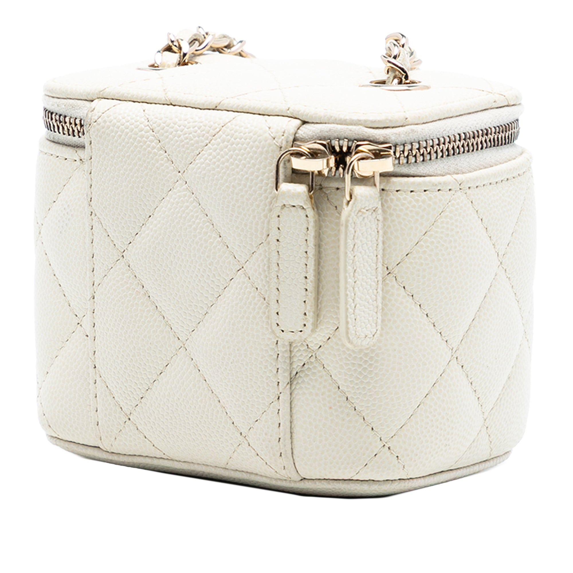 Chanel Mini CC Quilted Caviar Vanity Case with Chain - image 2