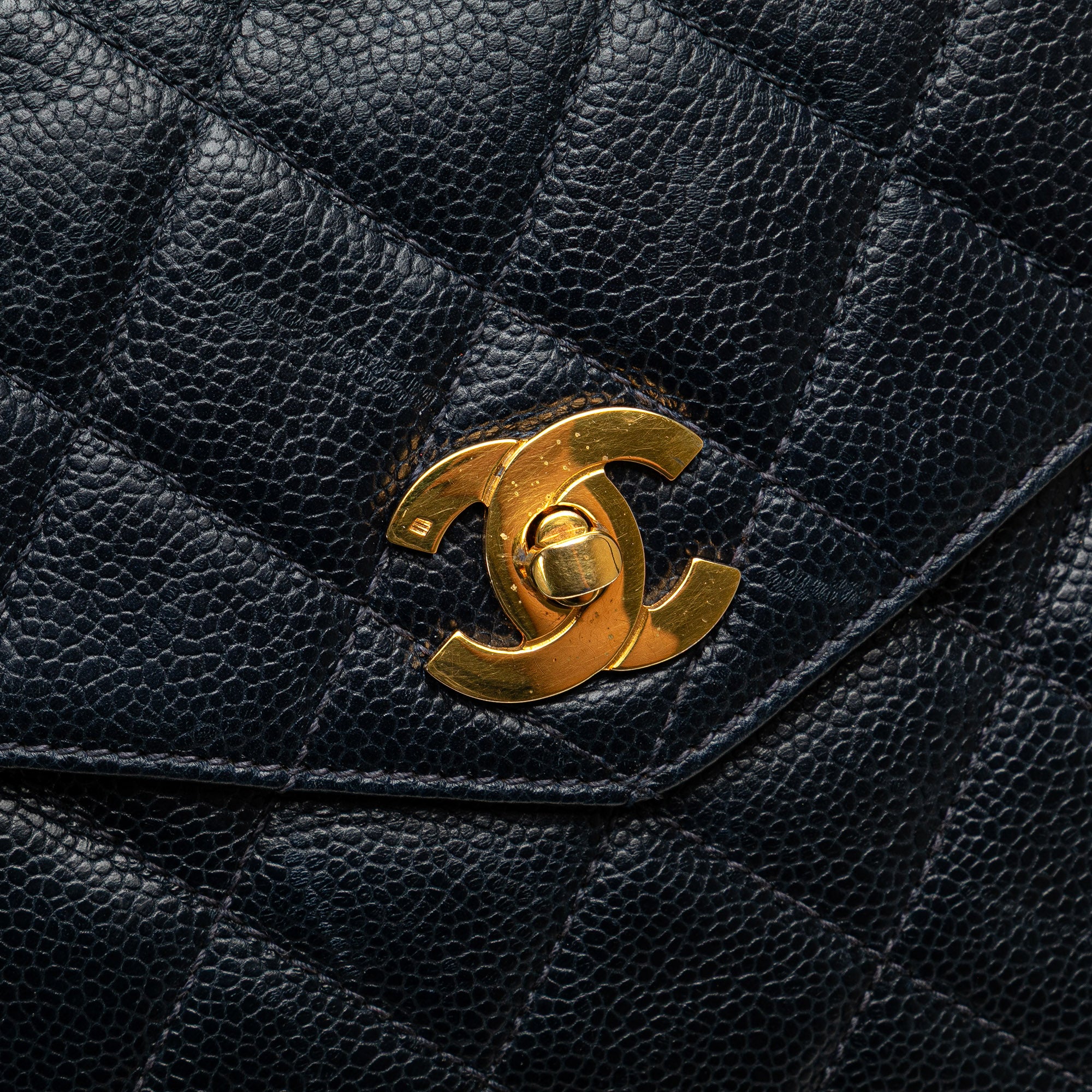 Chanel Quilted Caviar Front Pocket Chain Tote - image 10
