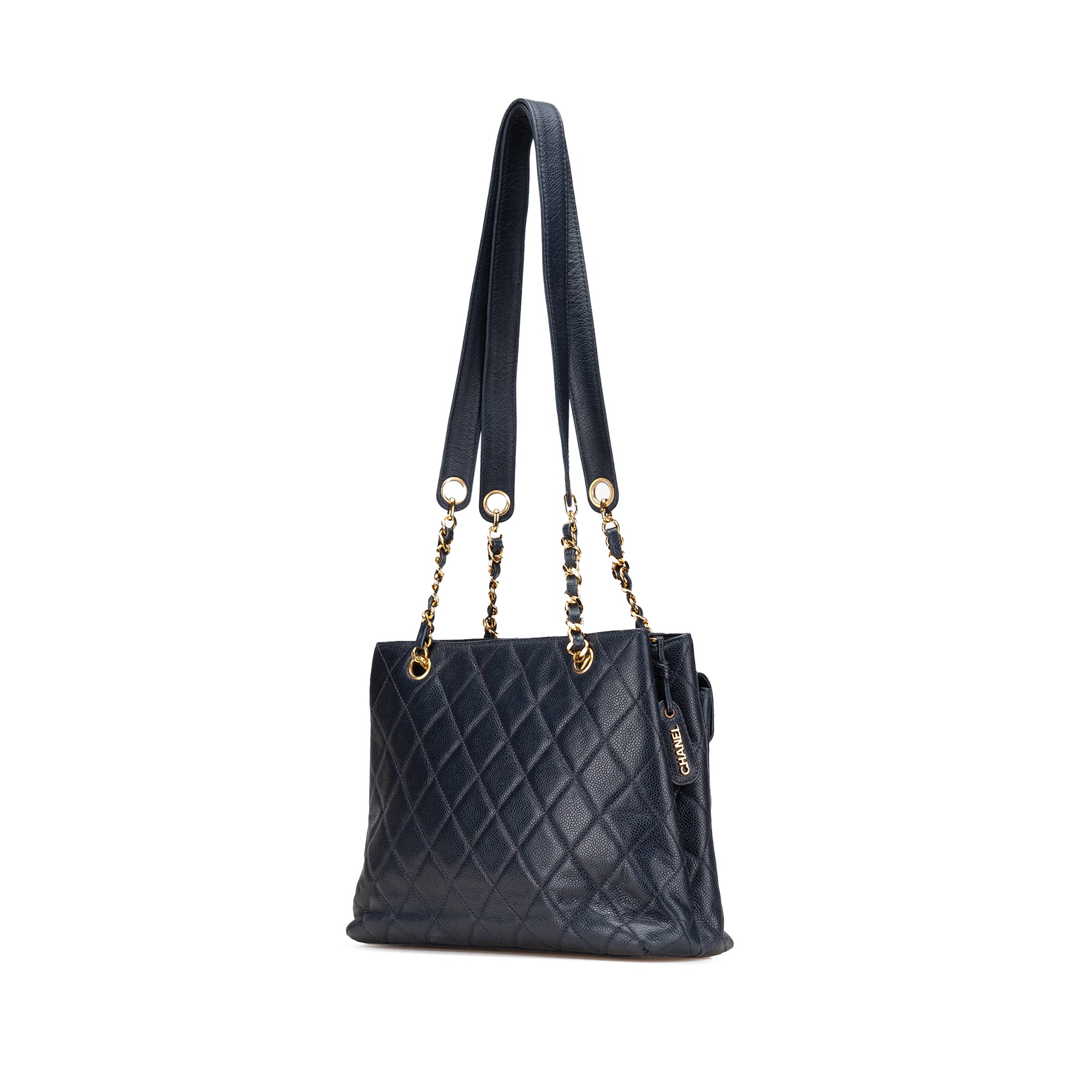 Chanel Quilted Caviar Front Pocket Chain Tote - image 2