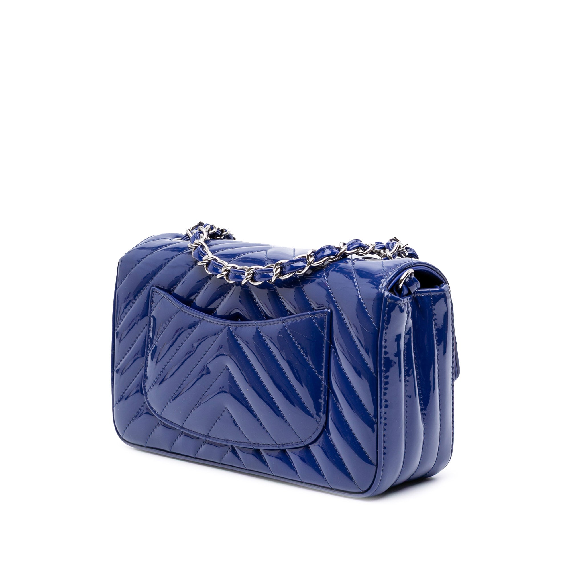 Chanel Mini Rectangular Classic Chevron Patent Single Flap - image 2