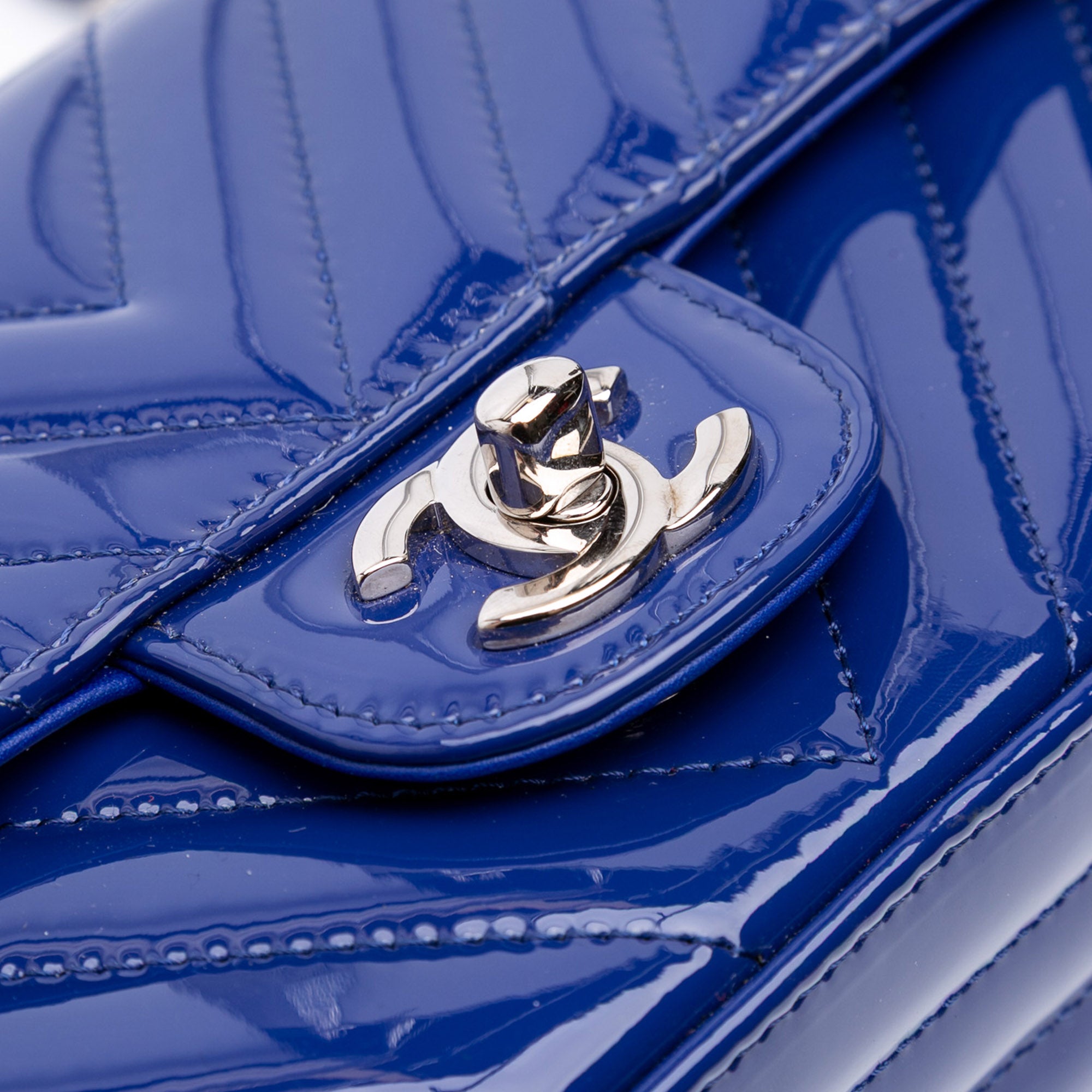 Chanel Mini Rectangular Classic Chevron Patent Single Flap - image 7