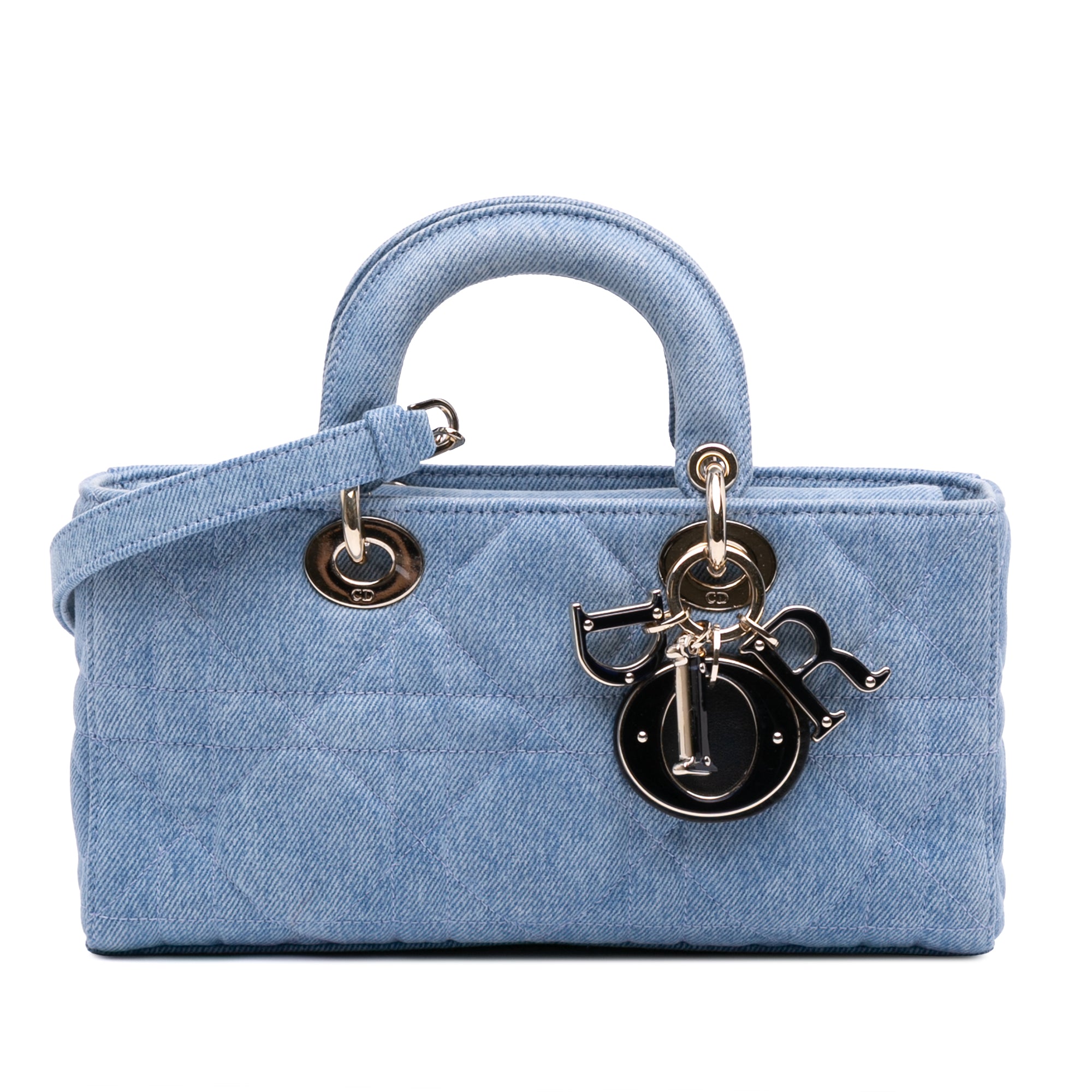 Dior Medium Denim Macrocannage Lady D Joy Satchel - image 1