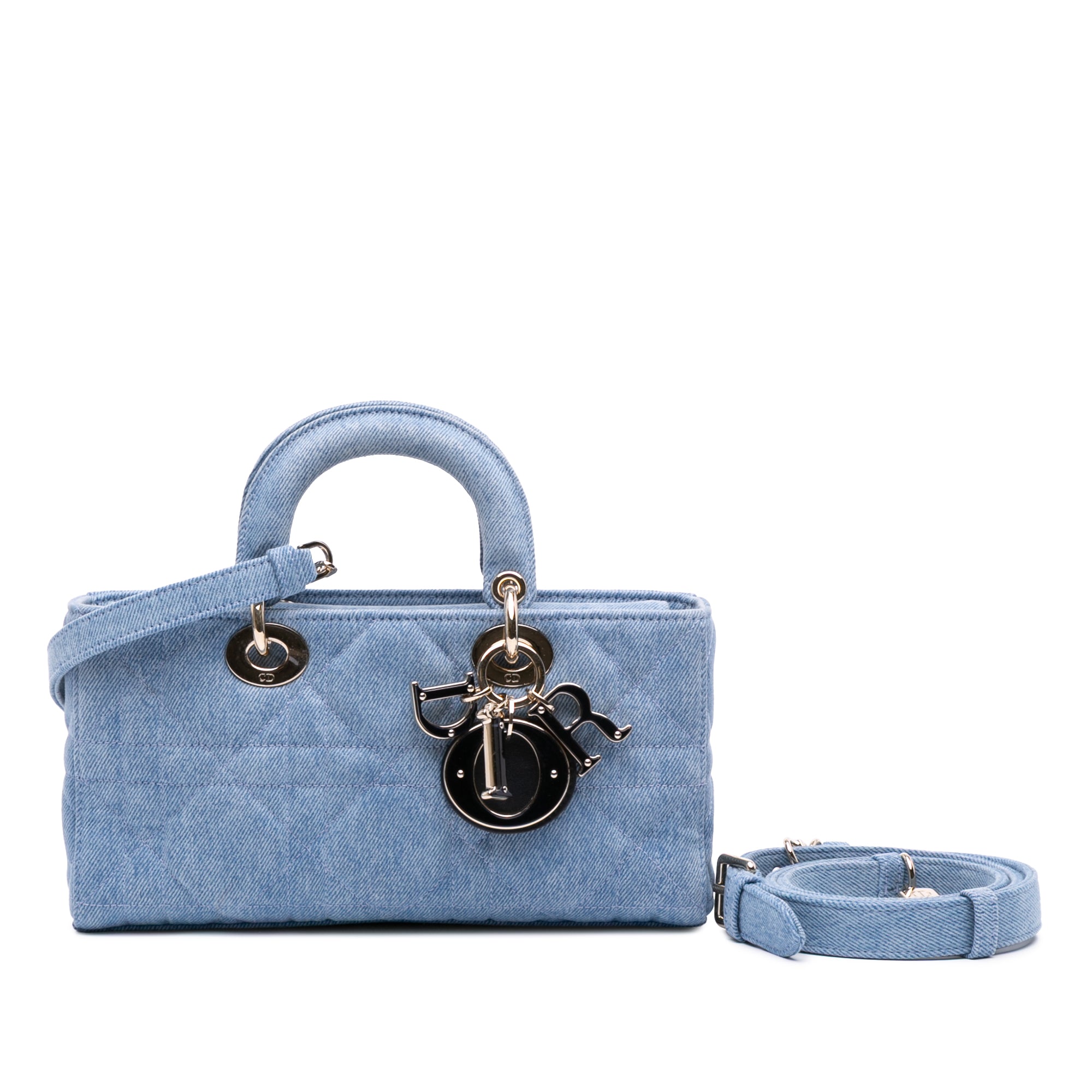 Dior Medium Denim Macrocannage Lady D Joy Satchel - image 8