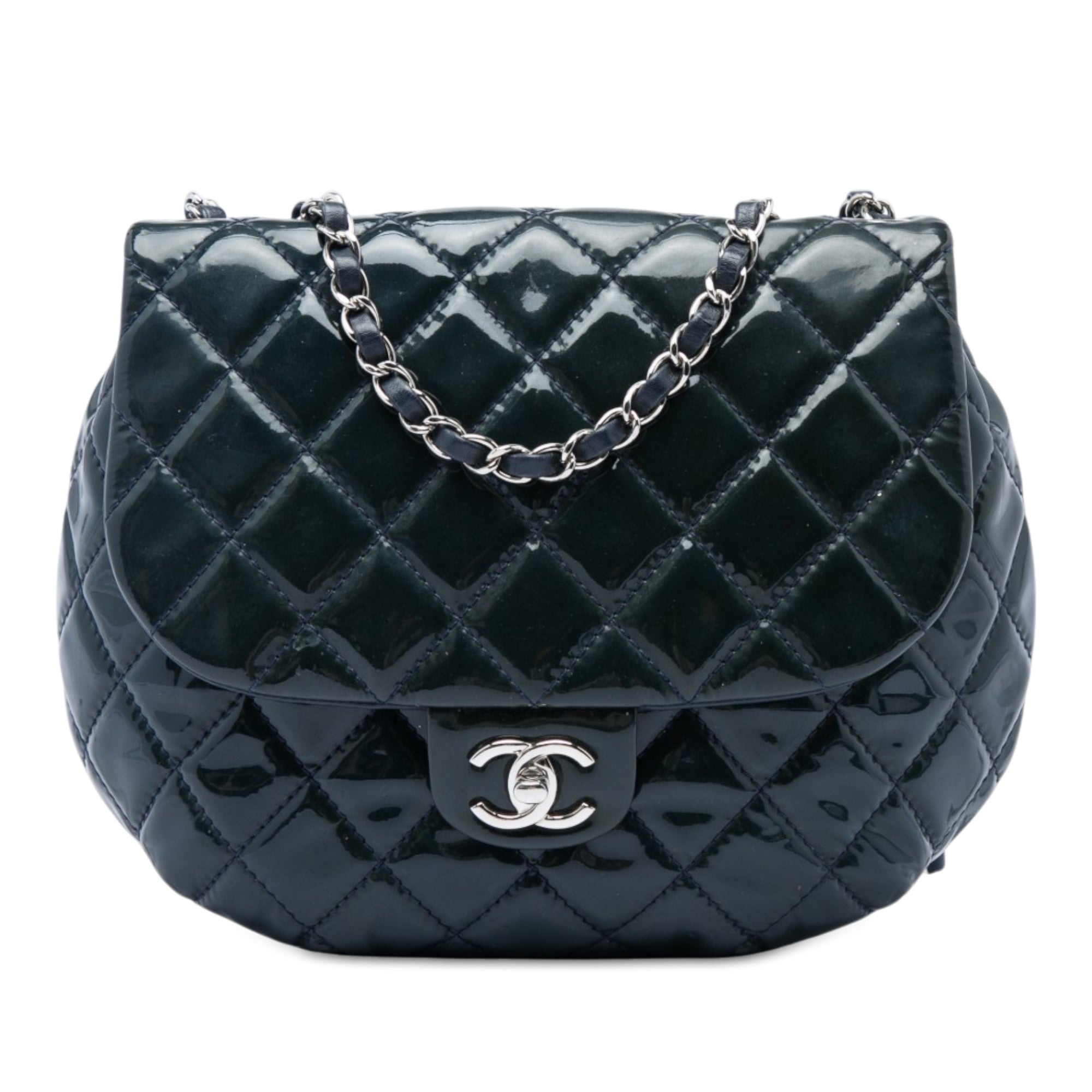 Chanel Medium Quilted Patent Bubble CC Flap - image 1