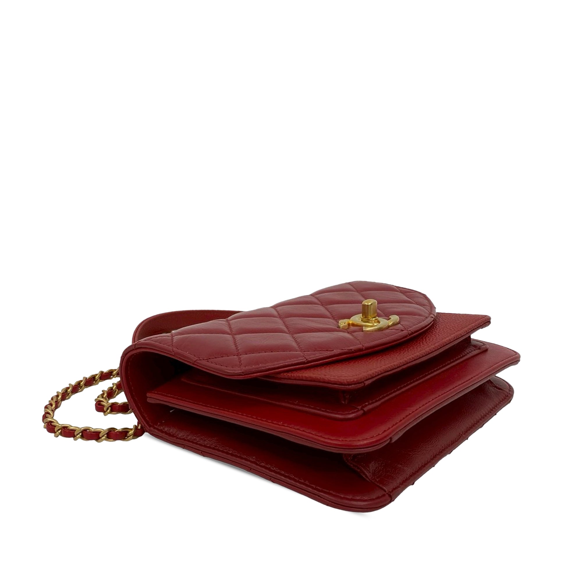 Chanel Mini Quilted Calfskin and Caviar Chain Handle Flap - image 3
