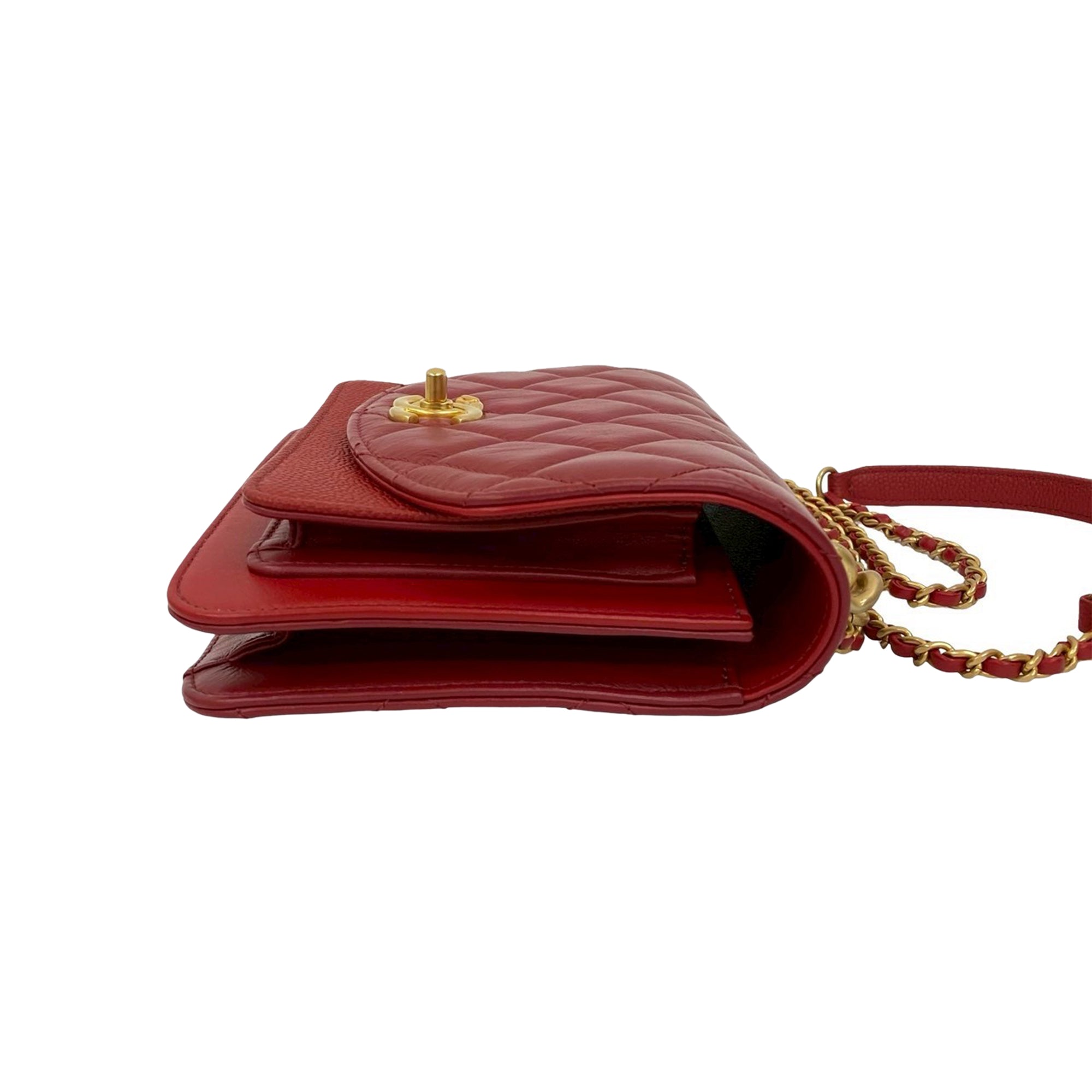 Chanel Mini Quilted Calfskin and Caviar Chain Handle Flap - image 5