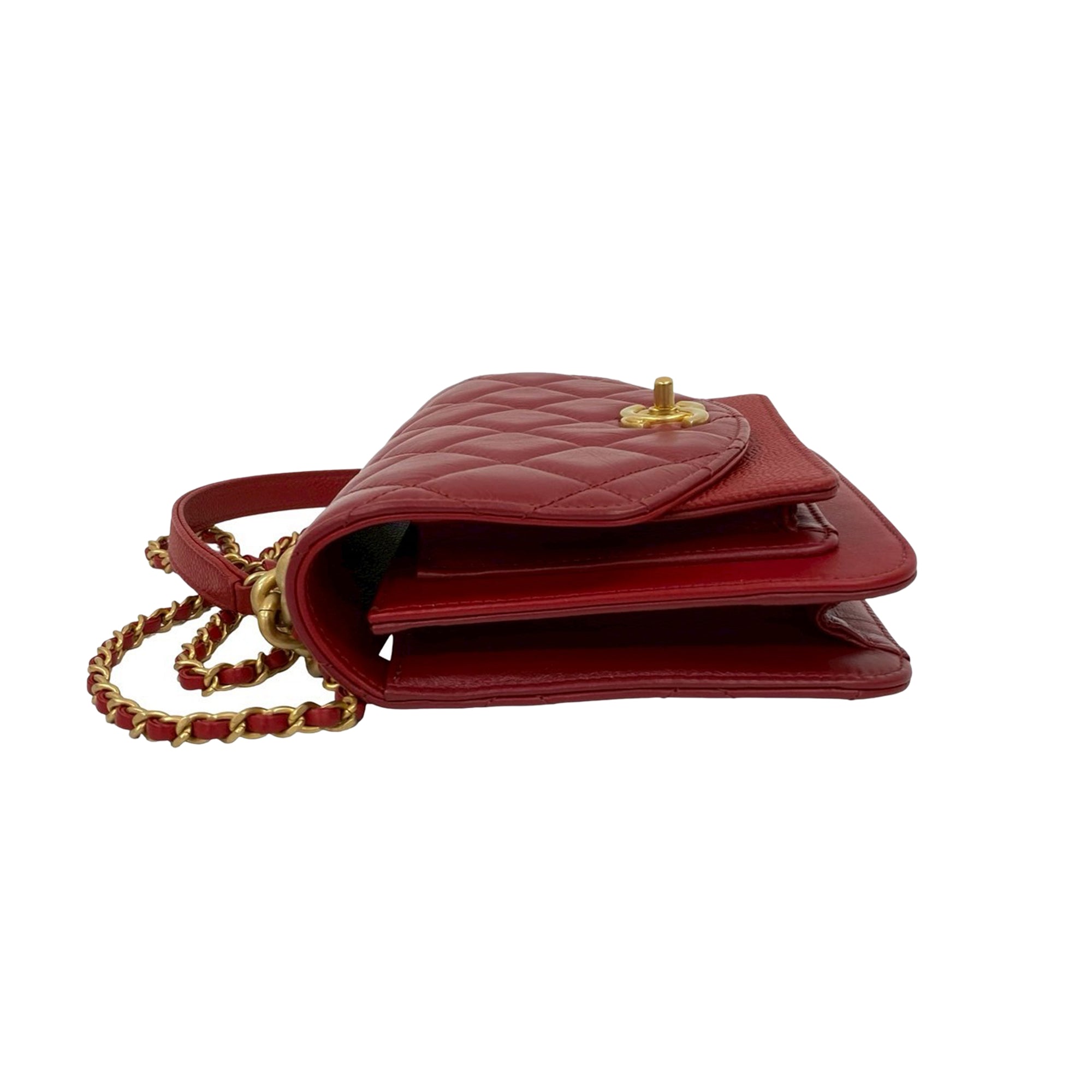 Chanel Mini Quilted Calfskin and Caviar Chain Handle Flap - image 6