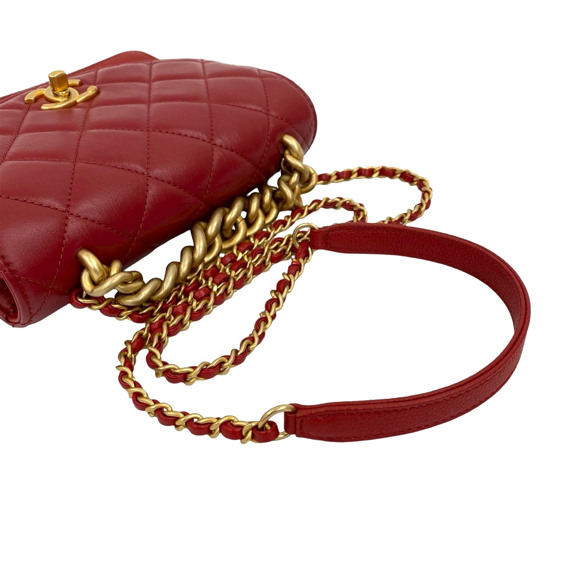 Chanel Mini Quilted Calfskin and Caviar Chain Handle Flap - image 8