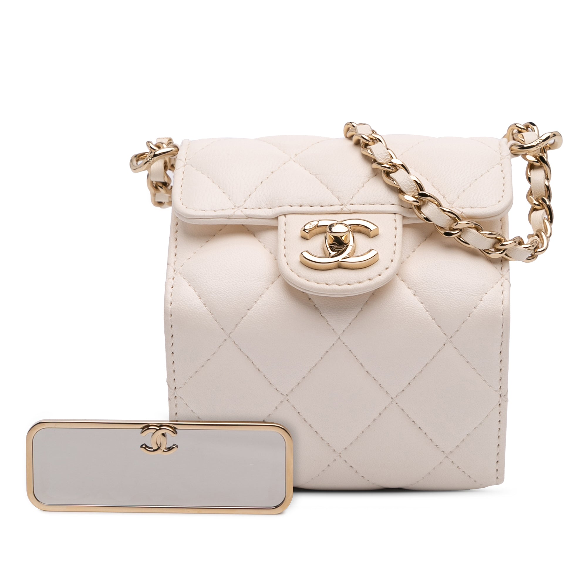 Chanel Quilted Lambskin Foldable Jewelry Box with Chain - image 11