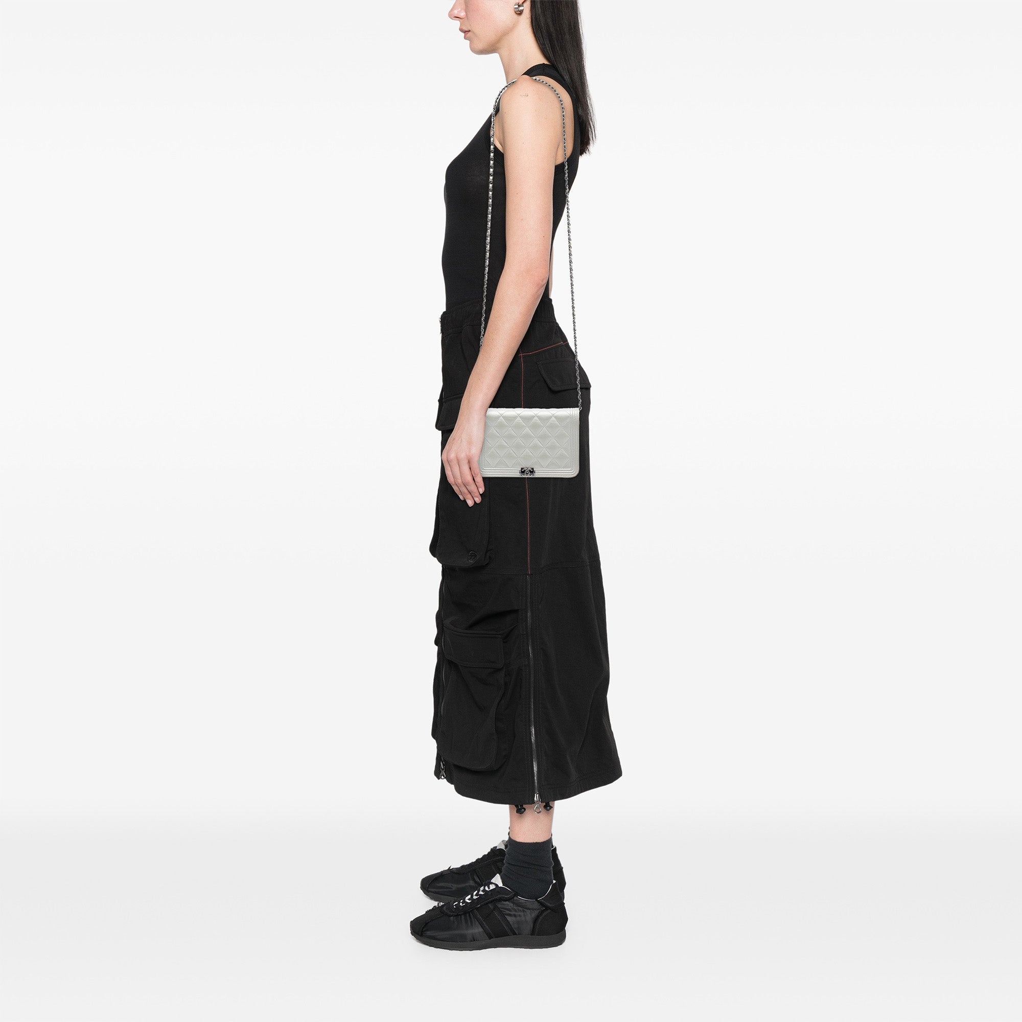 Chanel Quilted Caviar Boy Wallet on Chain - image 6