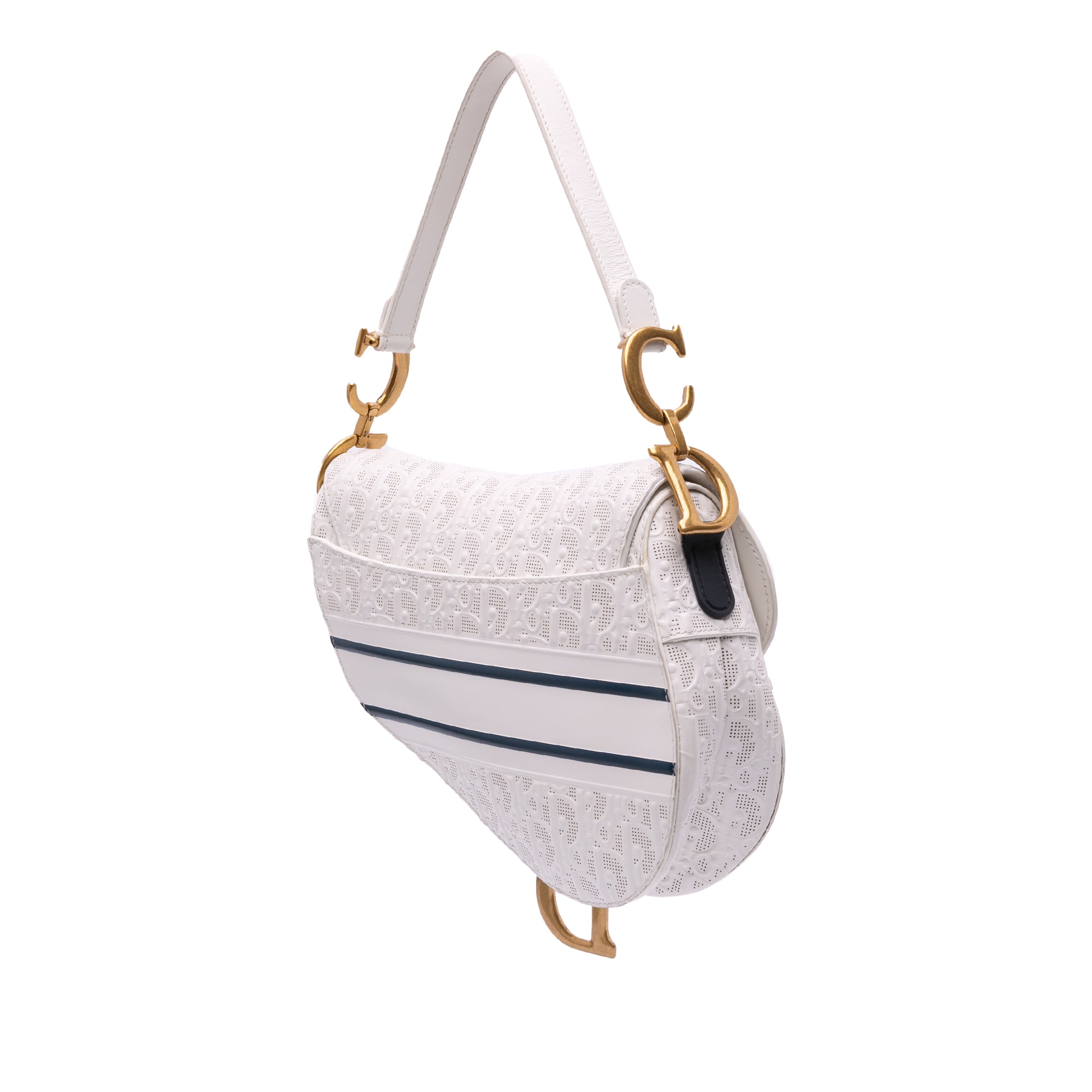 Dior Perforated Oblique Embossed Calfskin Saddle Bag - image 2
