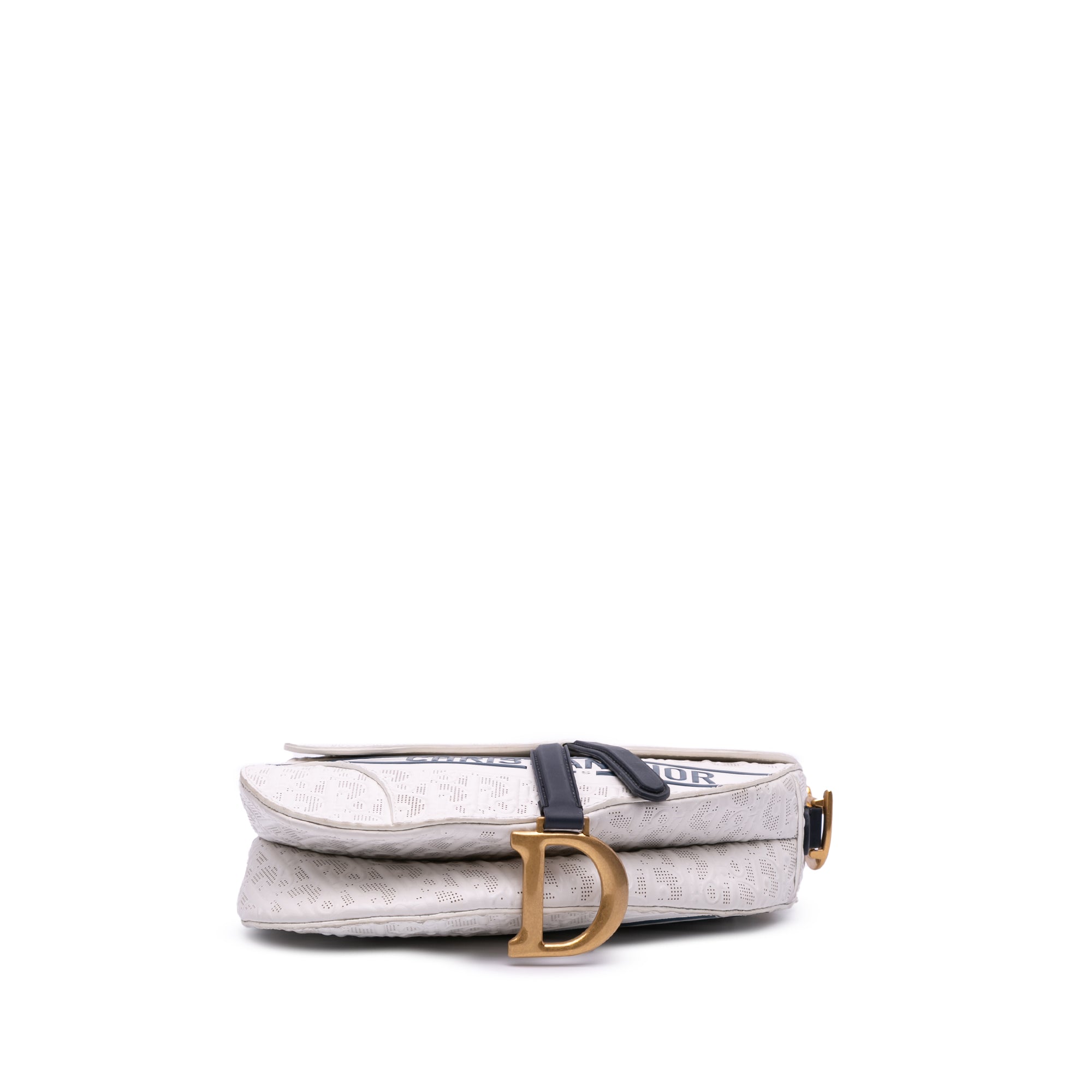 Dior Perforated Oblique Embossed Calfskin Saddle Bag - image 3