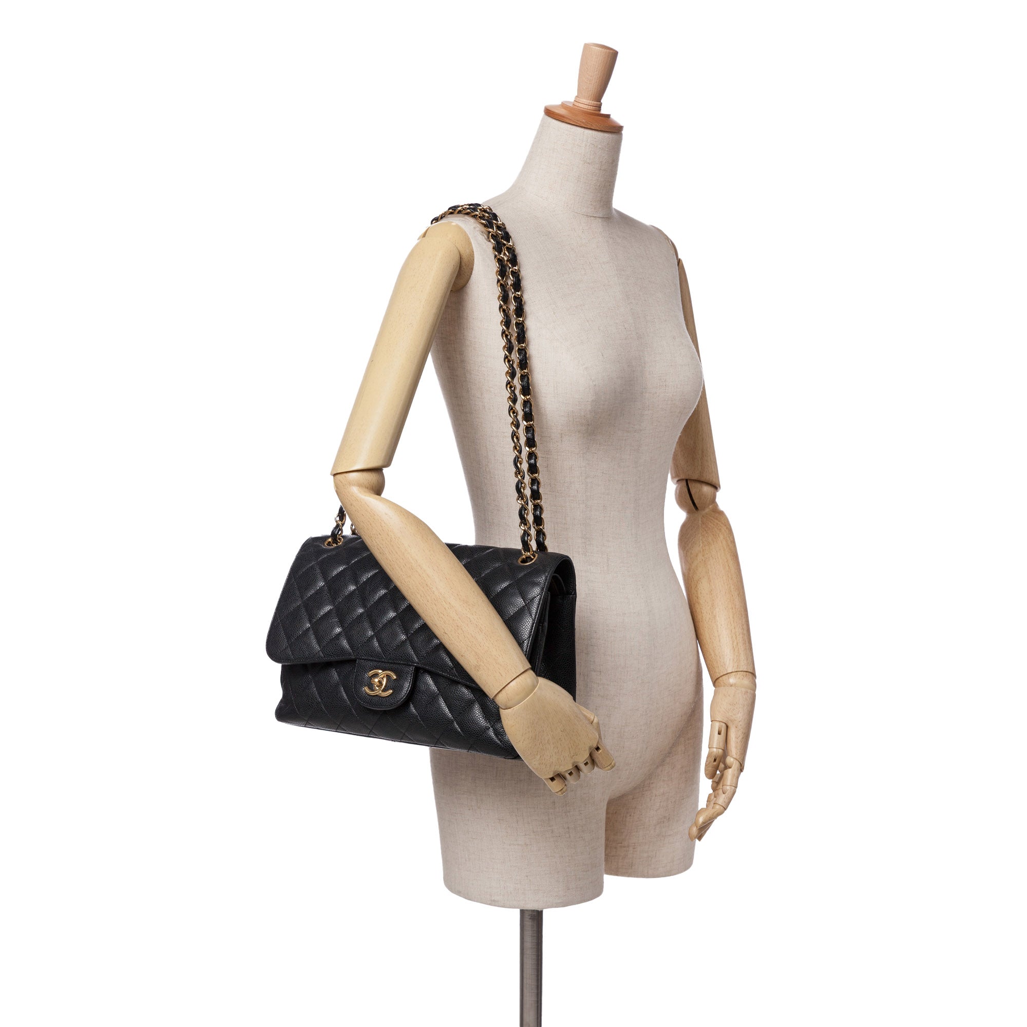 Chanel Jumbo Classic Caviar Double Flap - image 11