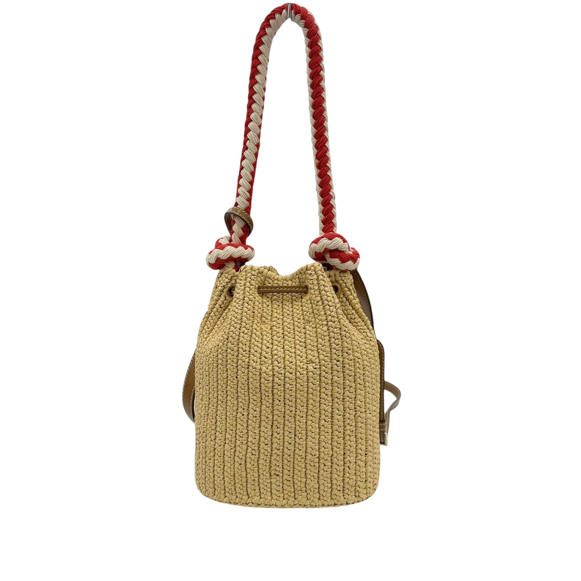 Prada Mini Raffia Effect Crochet Bucket Bag - image 2