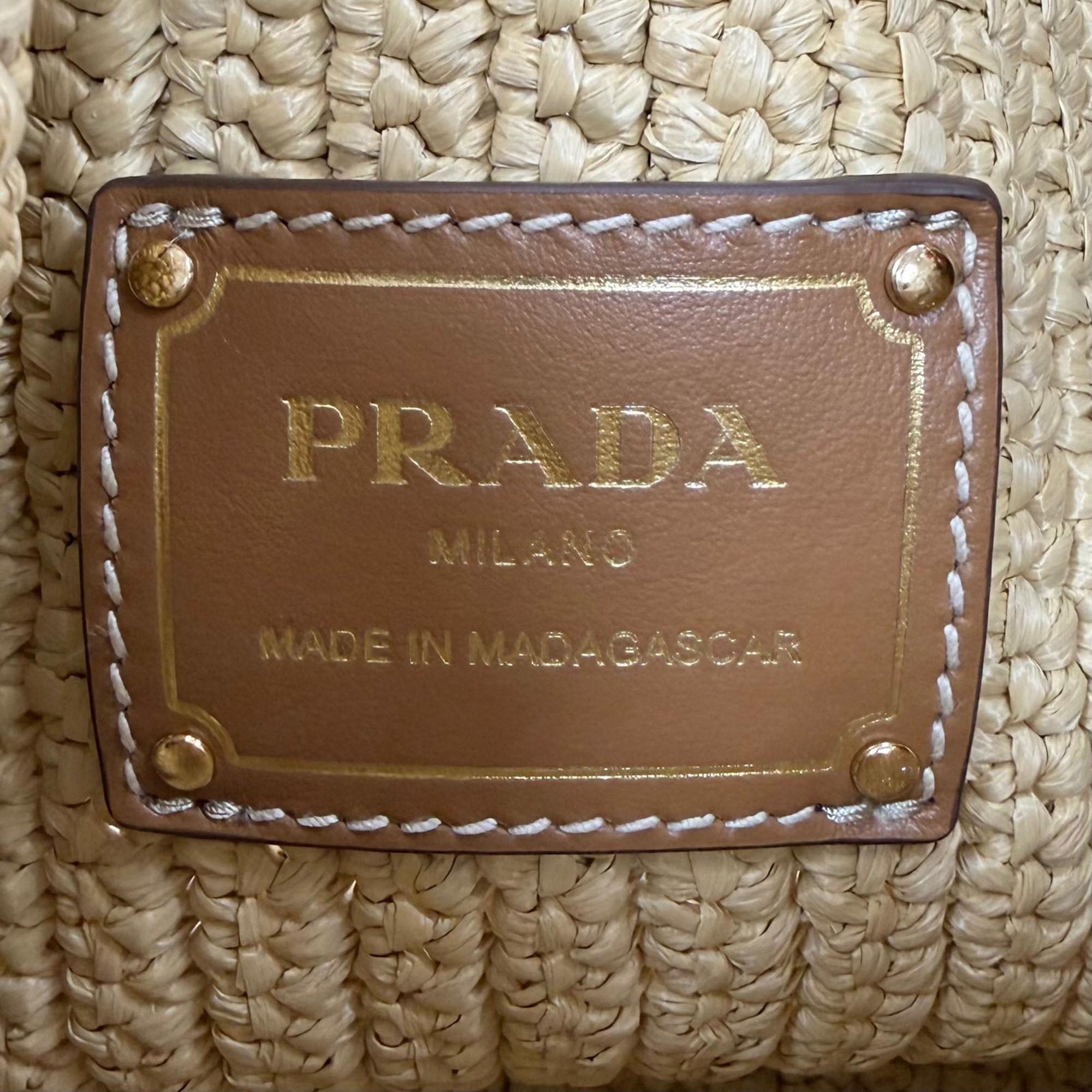 Prada Mini Raffia Effect Crochet Bucket Bag - image 5