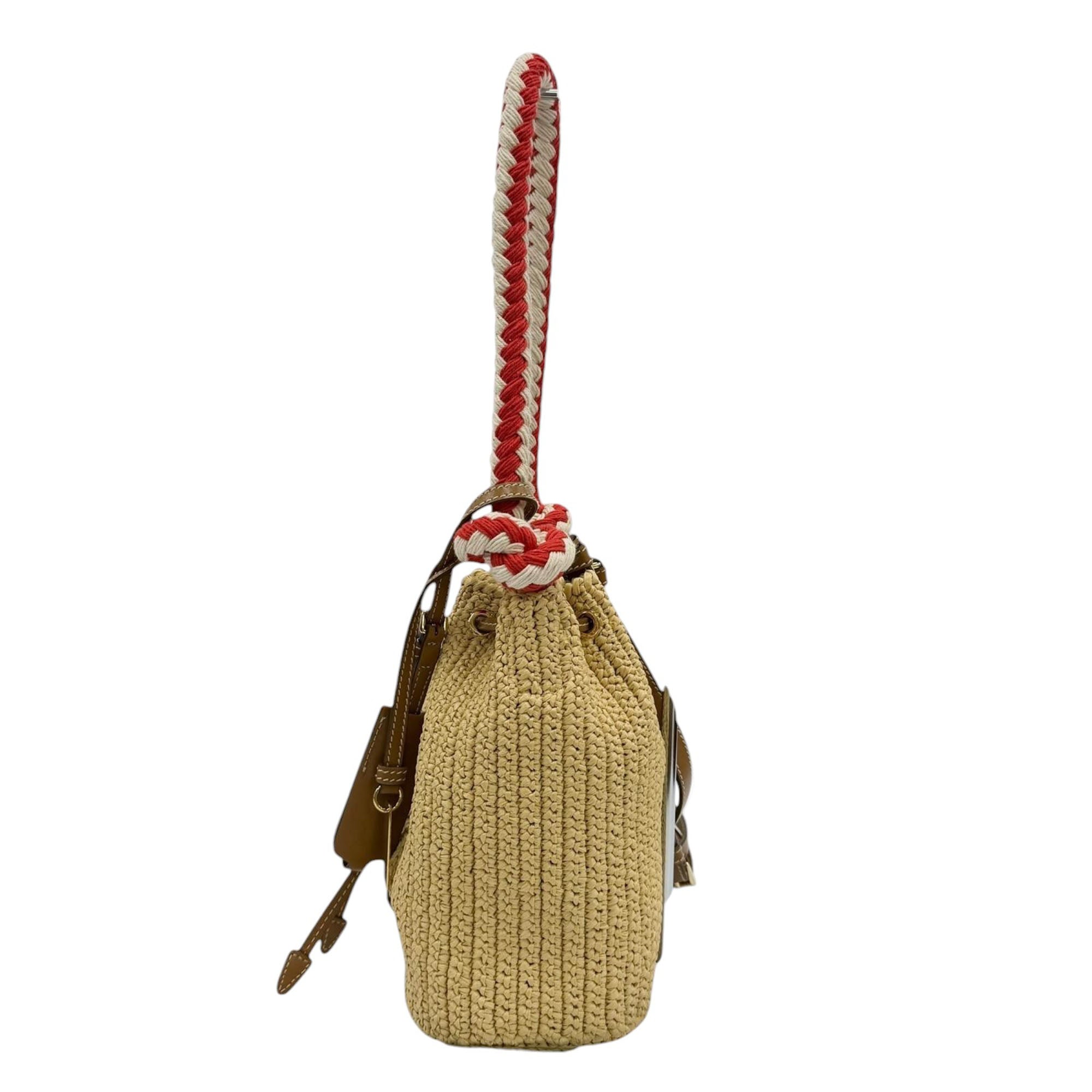 Prada Mini Raffia Effect Crochet Bucket Bag - image 8