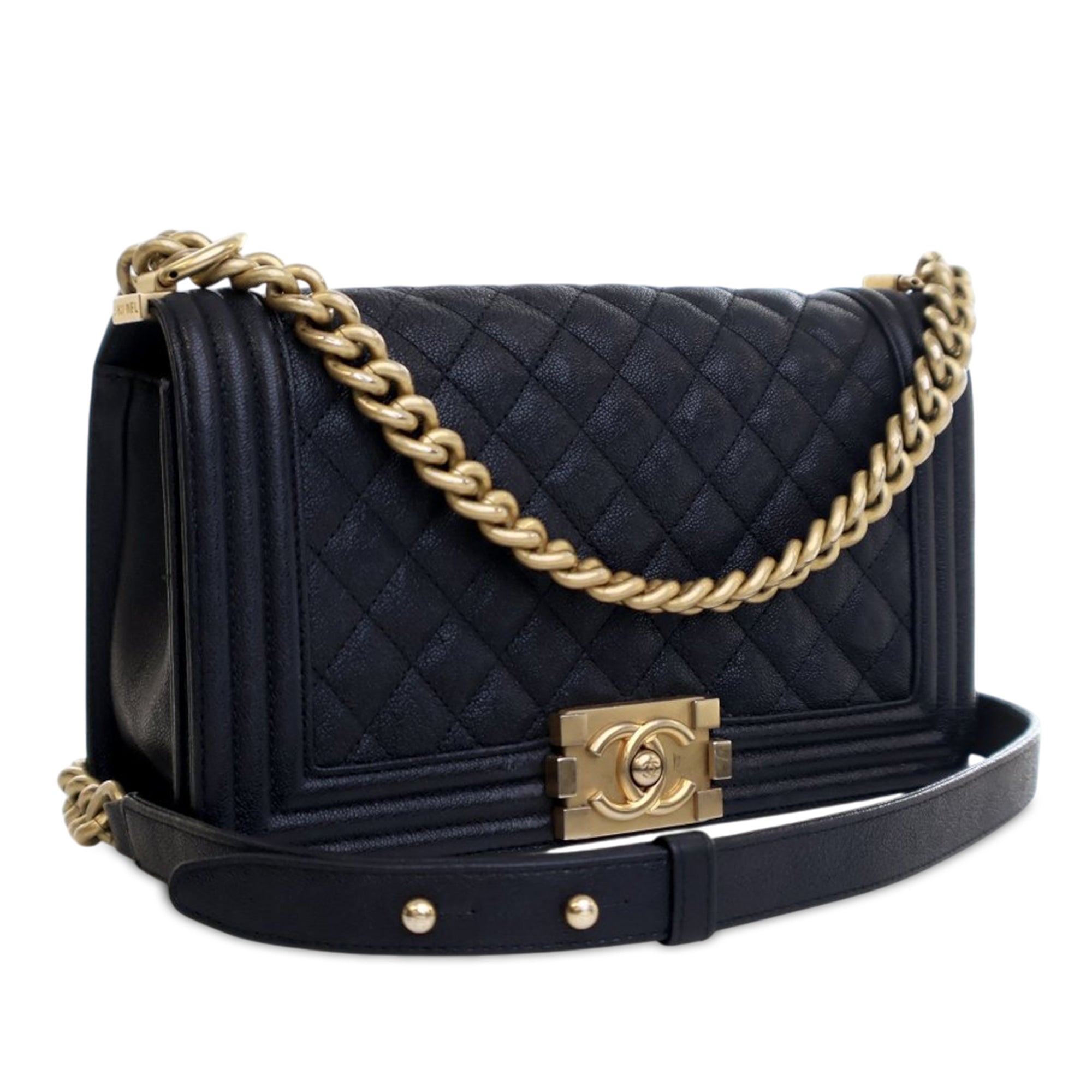 Chanel Old Medium Quilted Caviar Boy Flap - image 2