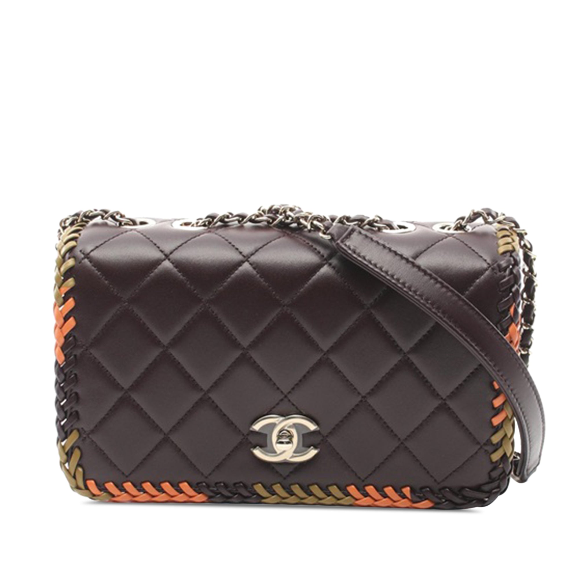 Chanel Medium Quilted Lambskin Whipstitch Flap - image 1