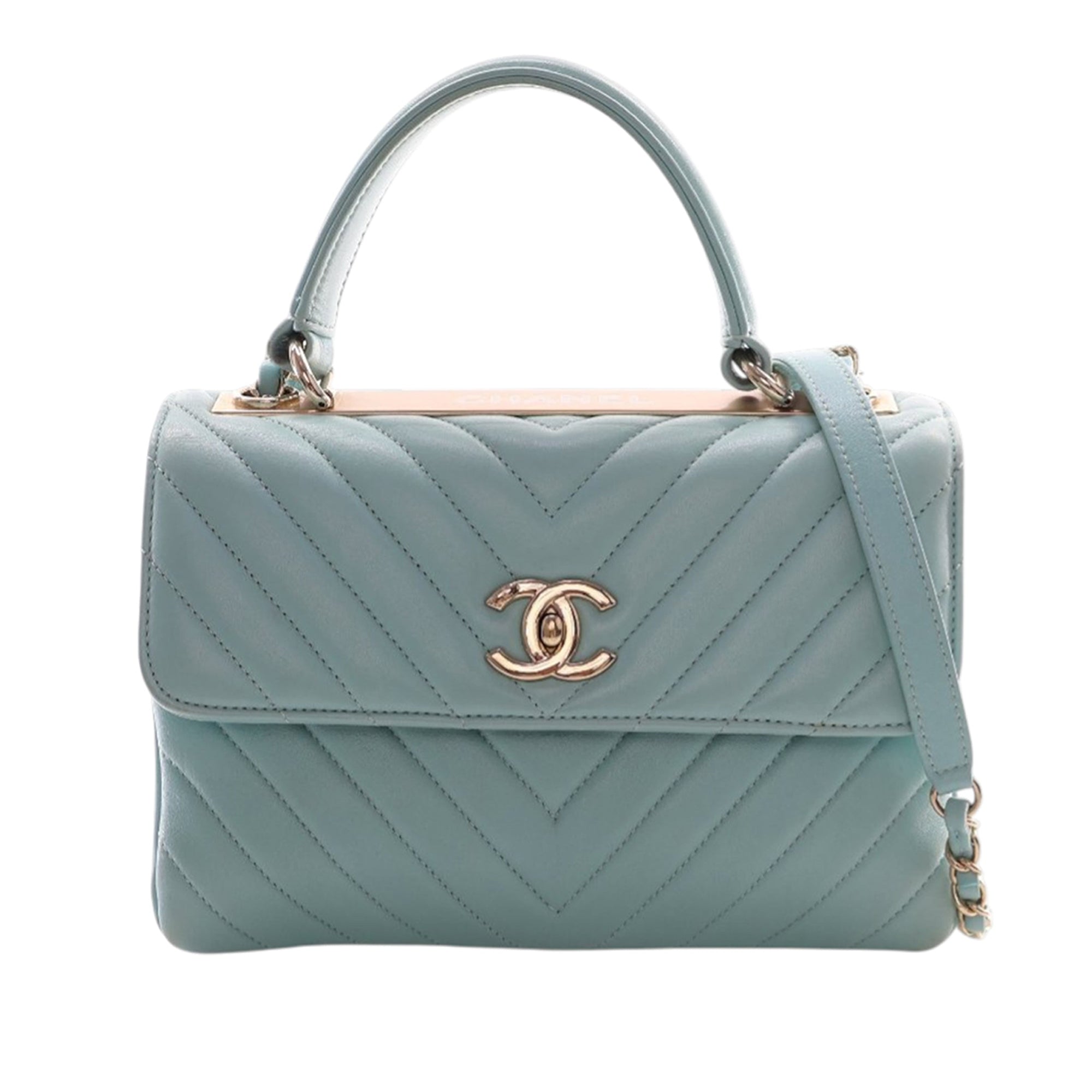 Chanel Small Chevron Lambskin Trendy CC Top Handle Flap - image 1