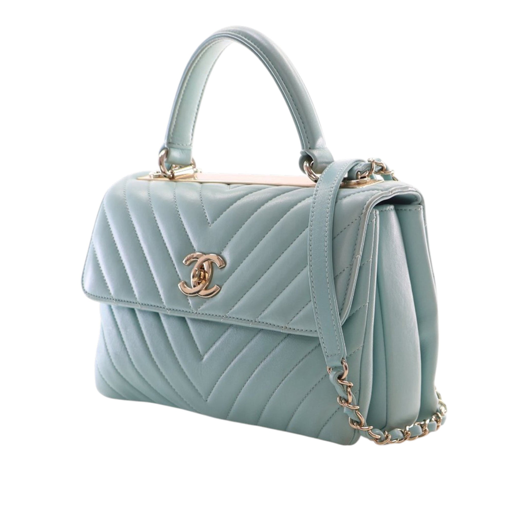 Chanel Small Chevron Lambskin Trendy CC Top Handle Flap - image 3