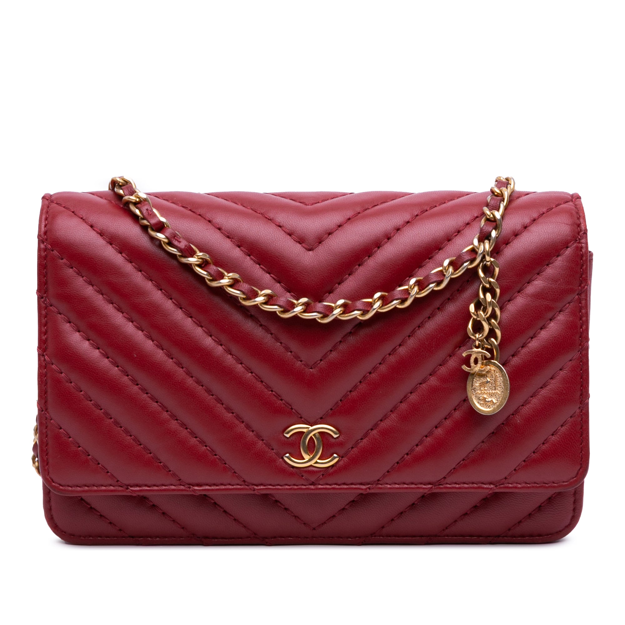 Chanel Métiers d'Art CC Chevron Lambskin Wallet On Chain - image 1