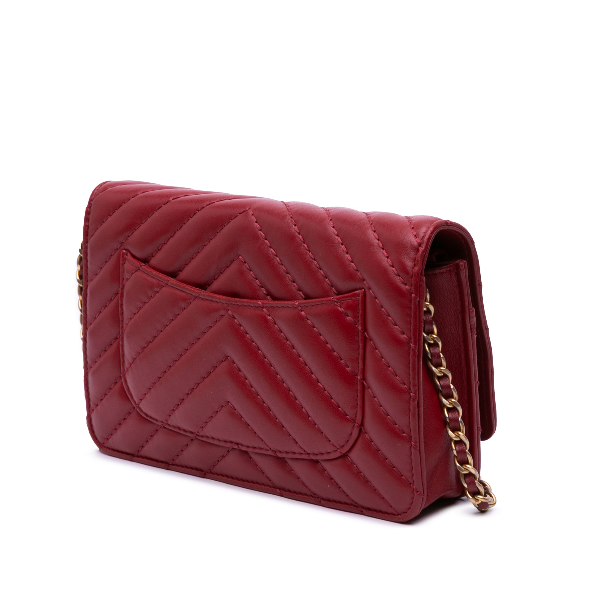 Chanel Métiers d'Art CC Chevron Lambskin Wallet On Chain - image 2