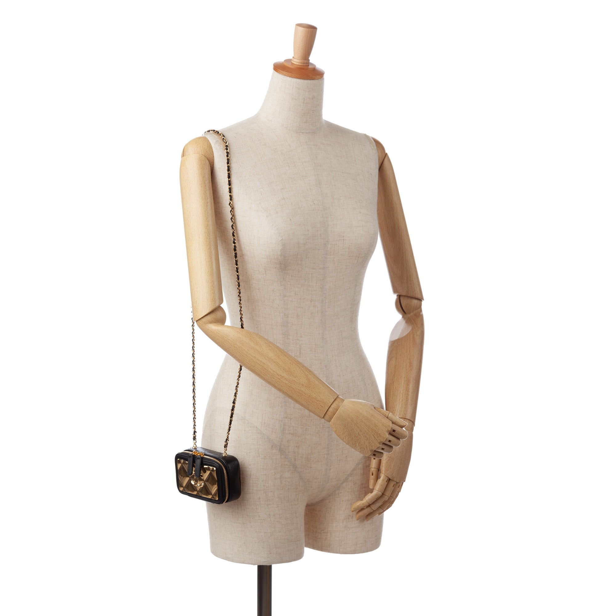 Chanel CC Quilted Golden Plate Vanity Crossbody - image 11